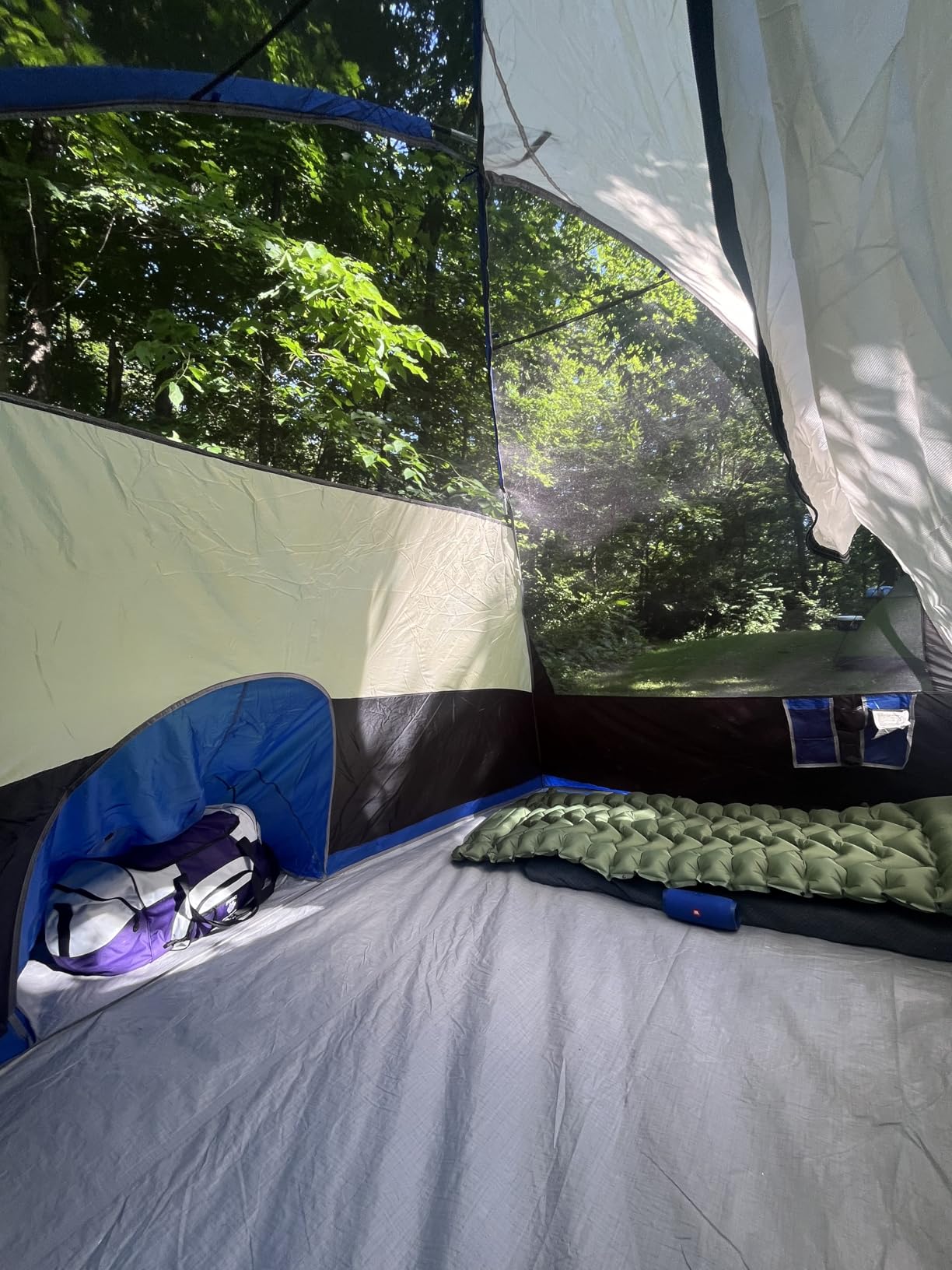 Sleeping Pad, Ultralight Inflatable Sleeping Pad for Camping, Built-in Pump, Ultimate for Camping, Hiking, Airpad, Carry Bag, Repair Kit, Compact & Lightweight Air Mattress(Blue) customer photo 2