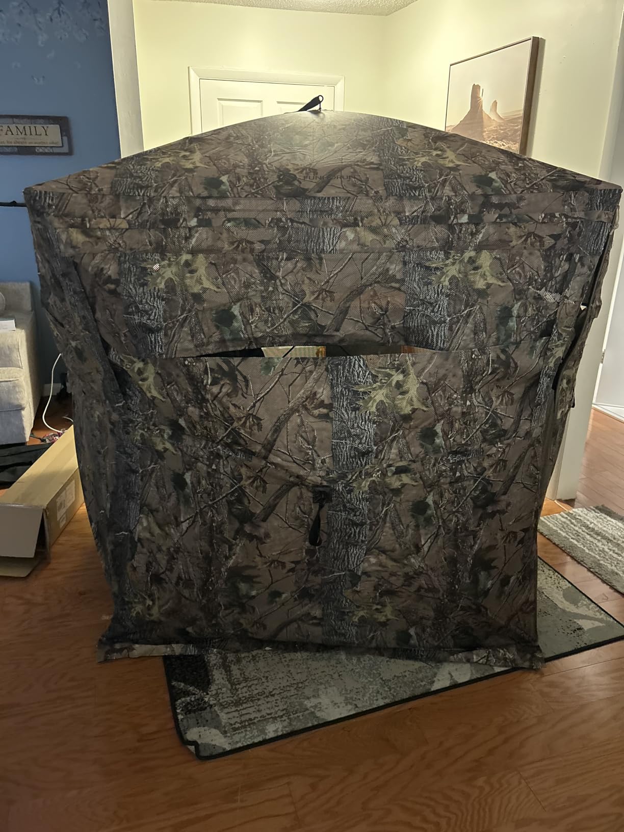 Hunting Blind 270/360 Degree See Through Ground Blind with Carrying Bag, 2/3/4 Person Pop Up Camouflage Tent Portable Concealed Shelter customer photo 1