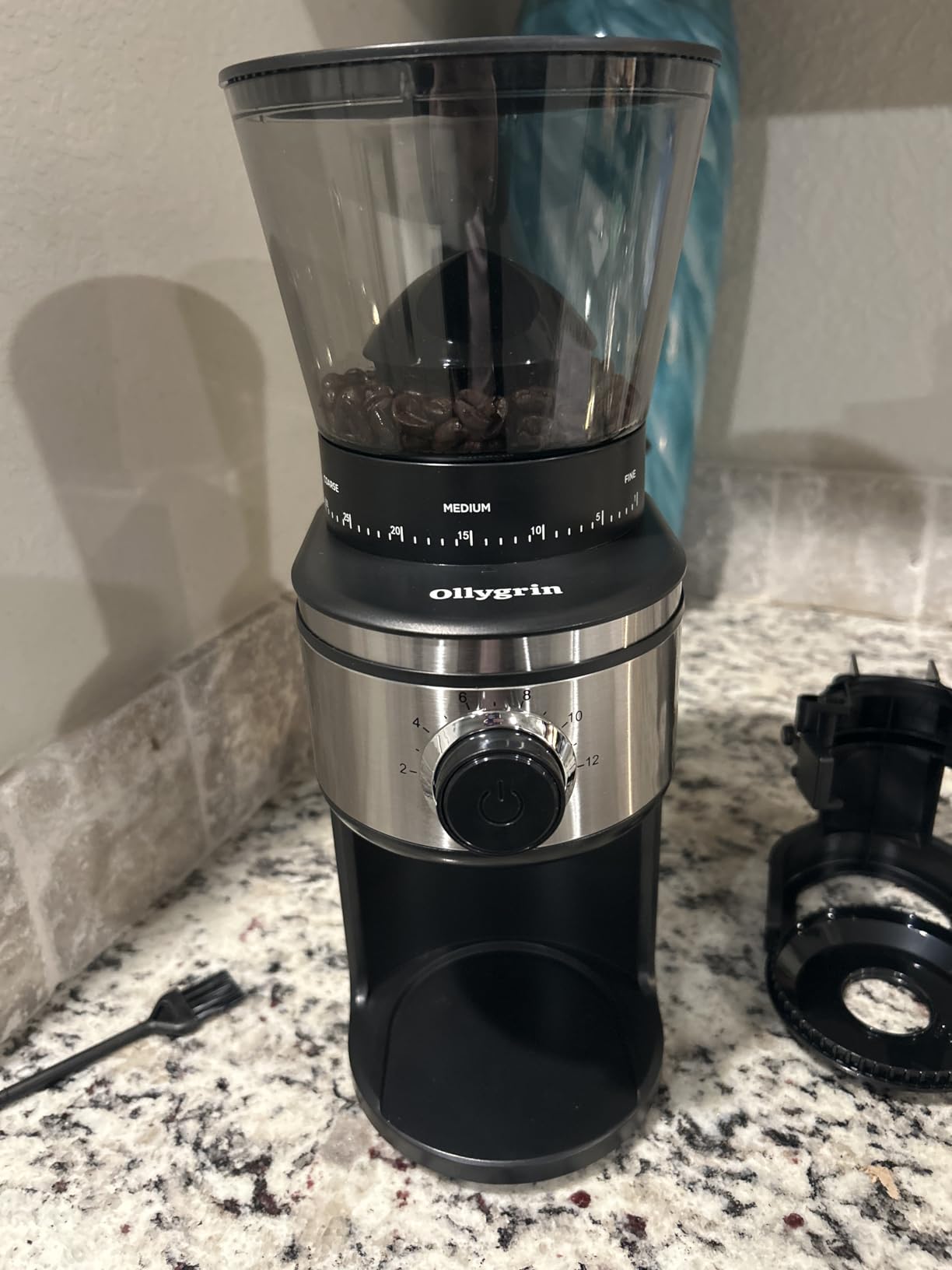 Burr Coffee Grinder, Electric Conical Coffee Bean Grinder With 30 Adjustable Grind Settings For 2-12 Cups, Silver & Black customer photo 2