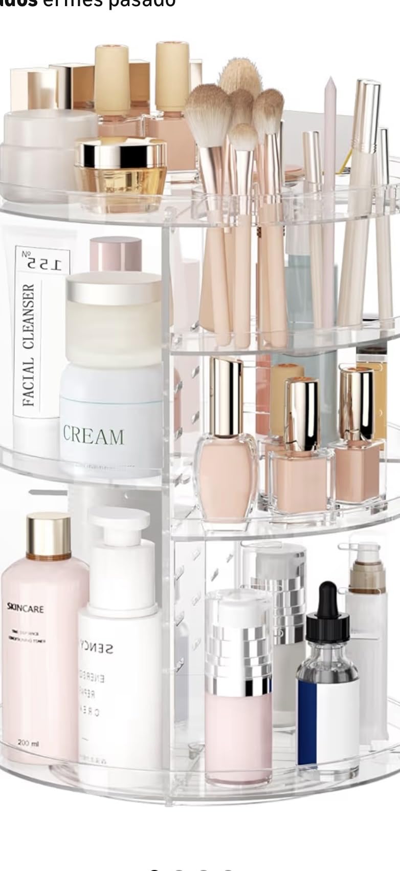 Rotating Makeup Organizer, DIY 8 Adjustable Layers Spinning Skincare Organizer, Cosmetic Display Case with Brush Holder Perfume Tray, Multi-Function Storage Carousel for Vanity Bathroom Countertop customer photo 1