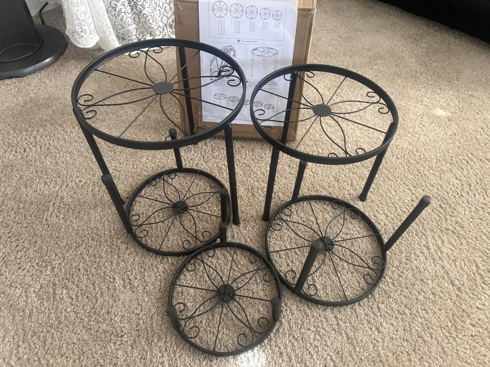 Linpla 5-Pack Decent Metal Plant Stands, Heavy Duty Flower Pot Stands for Multiple Plant, Anti-Rust Iron Plant Pot Shelf, Decoration Racks for Home Indoor and Outdoor (5 Pack Black) customer photo 2