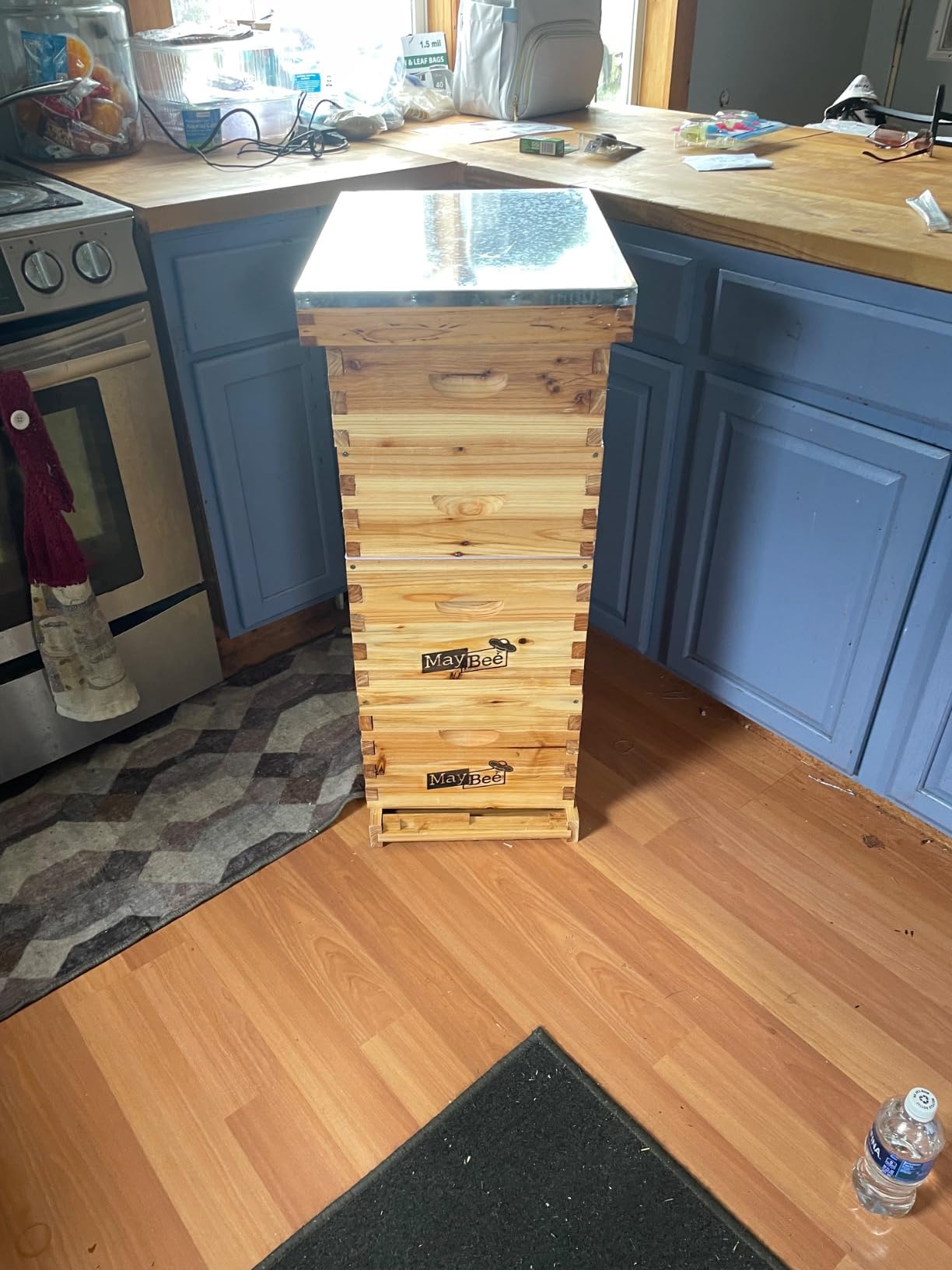 MayBee 8-Frame Langstroth Beehive Dipped in 100% Beeswax, Complete Bee Hives and Supplies Starter Kit Includes 2 Deep Hive Bee Box and 2 Bee Hive Super with Beehive Frames and Foundation customer photo 1