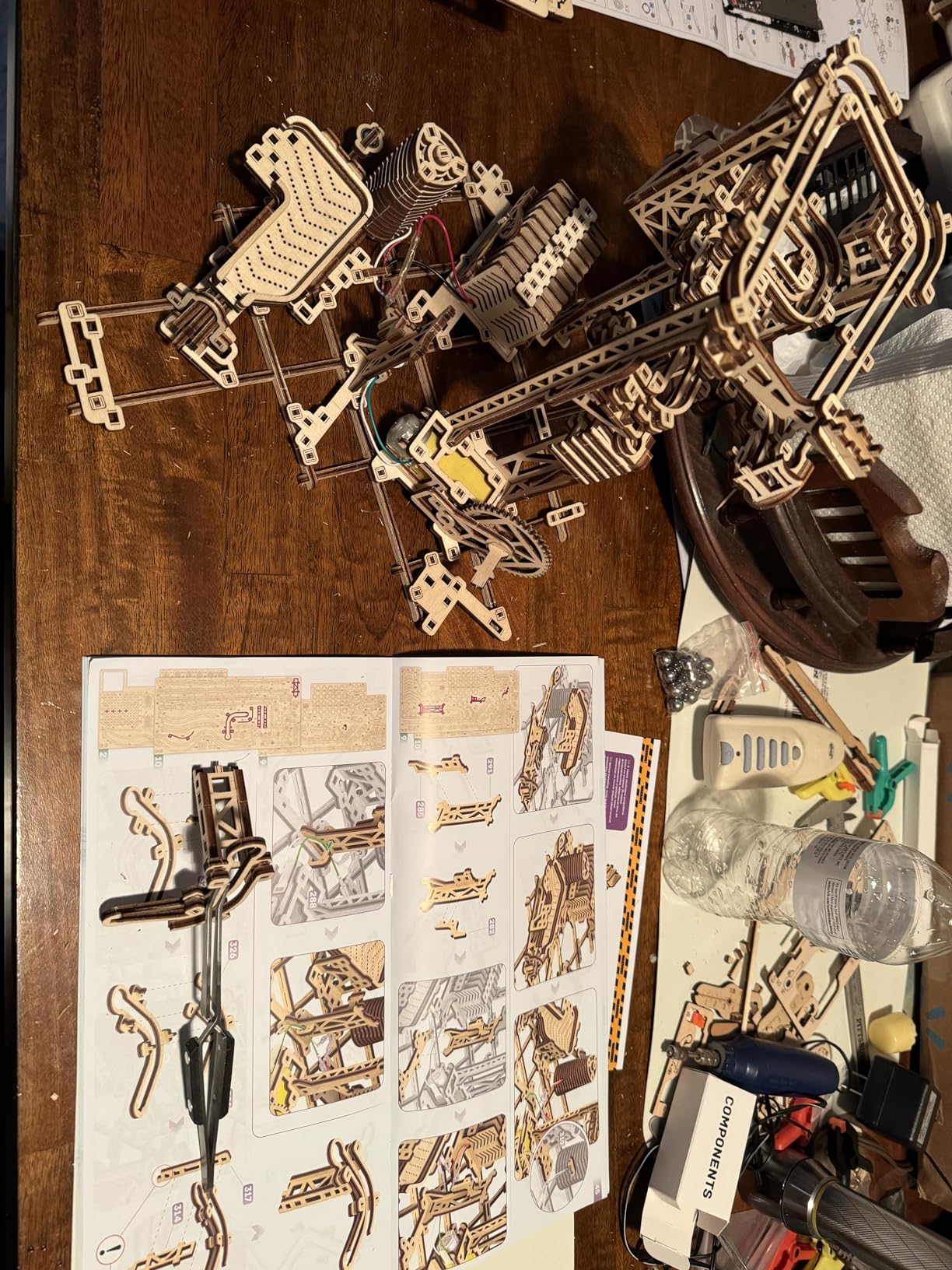 Wood Trick Wooden Marble Run Spiral Electric Motorized - Wooden 3D Puzzles for Adults to Build - 13x13 - Roller Coaster Mechanical Wooden Model Kits for Adults to Build customer photo 2