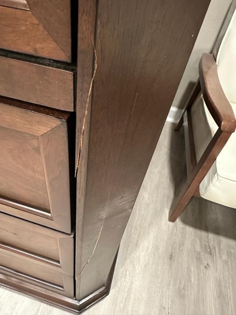 Roundhill Furniture Maderne Traditional Wood Panel Bed with Dresser, Mirror, Two Nightstands, Queen, Antique Walnut Finish customer photo 2