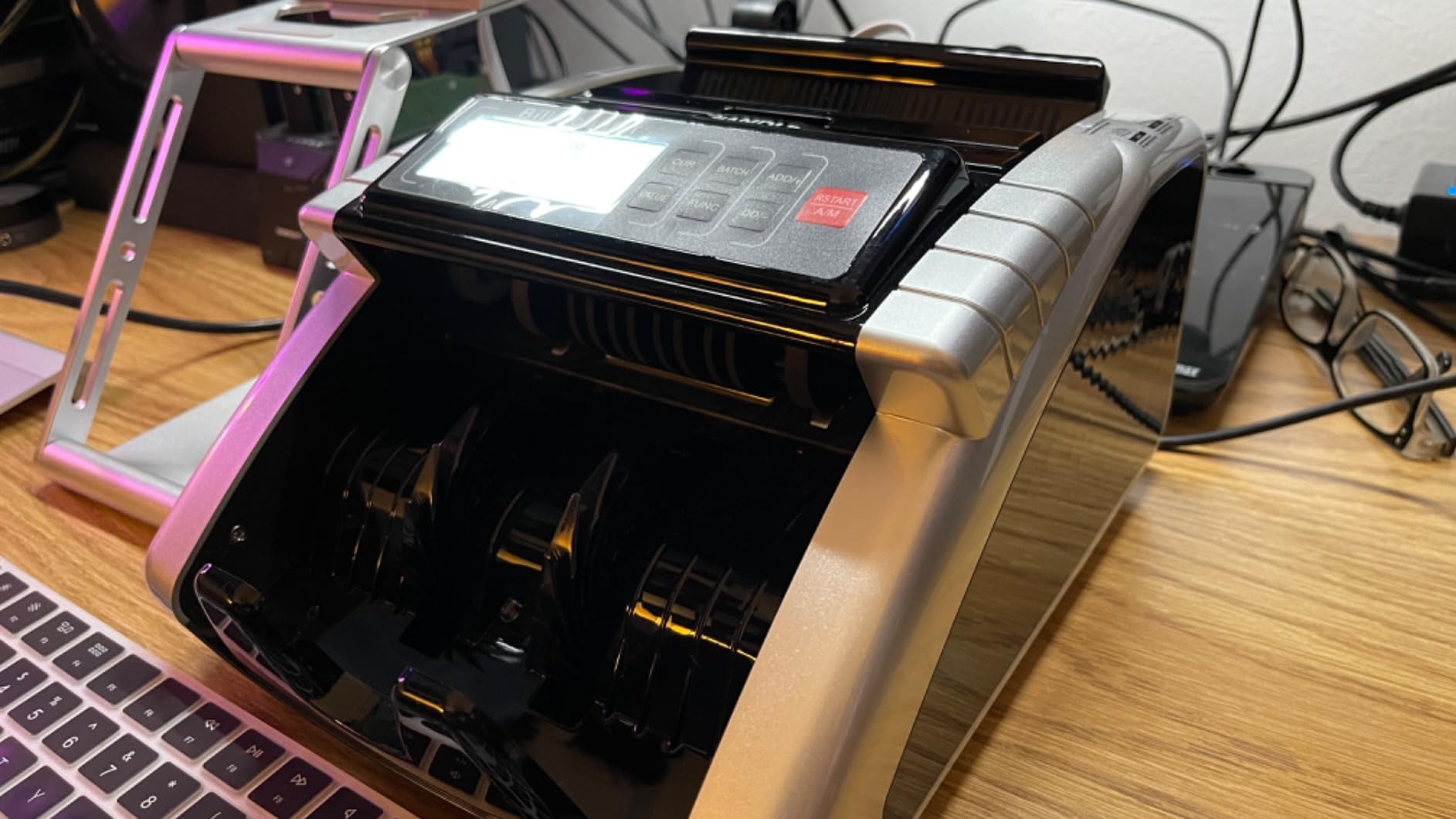 Aneken N60 Mixed Denomination Money Counter Machine, Value Counting, UV/MG/IR/DD Counterfeit Detection, 3.5