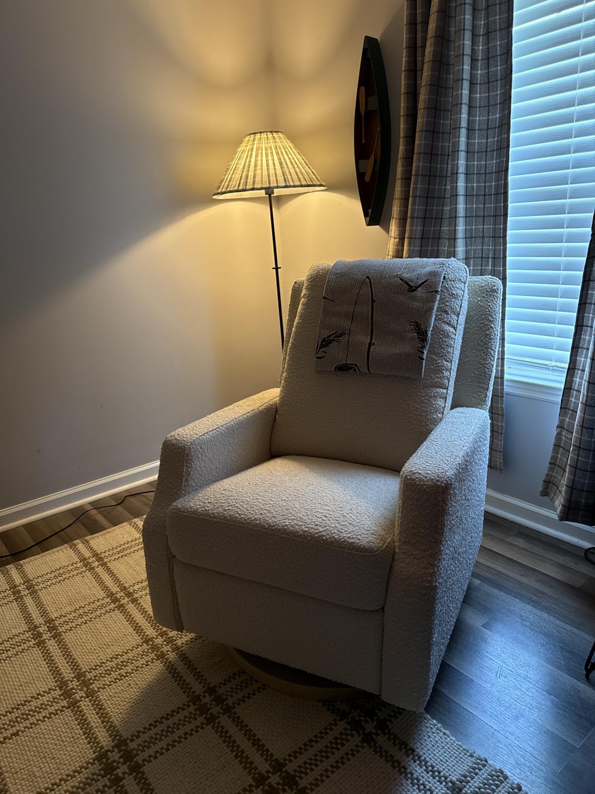 Namesake Crewe Glider Recliner Nursery Chair - GREENGUARD Gold & Certi-PUR US Certified Rocker Recliner - Glider Rocking Chair for Nursery & Living Room - Manual, 360° Swivel, Ivory customer photo 1