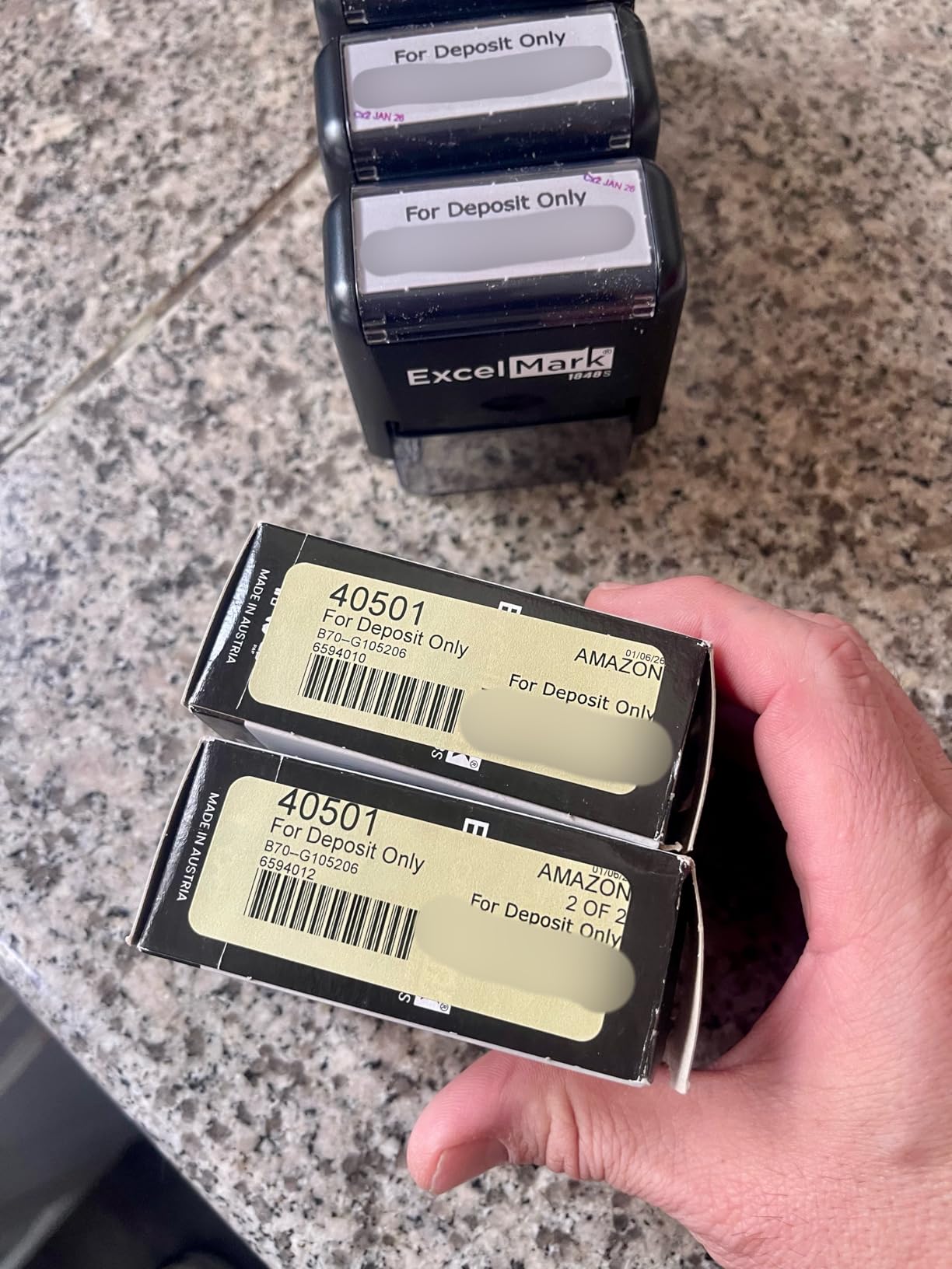 ExcelMark Custom Rubber Stamp - Clean & Easy Stamping - Personalized Self-Inking Stamp (Medium) customer photo 1