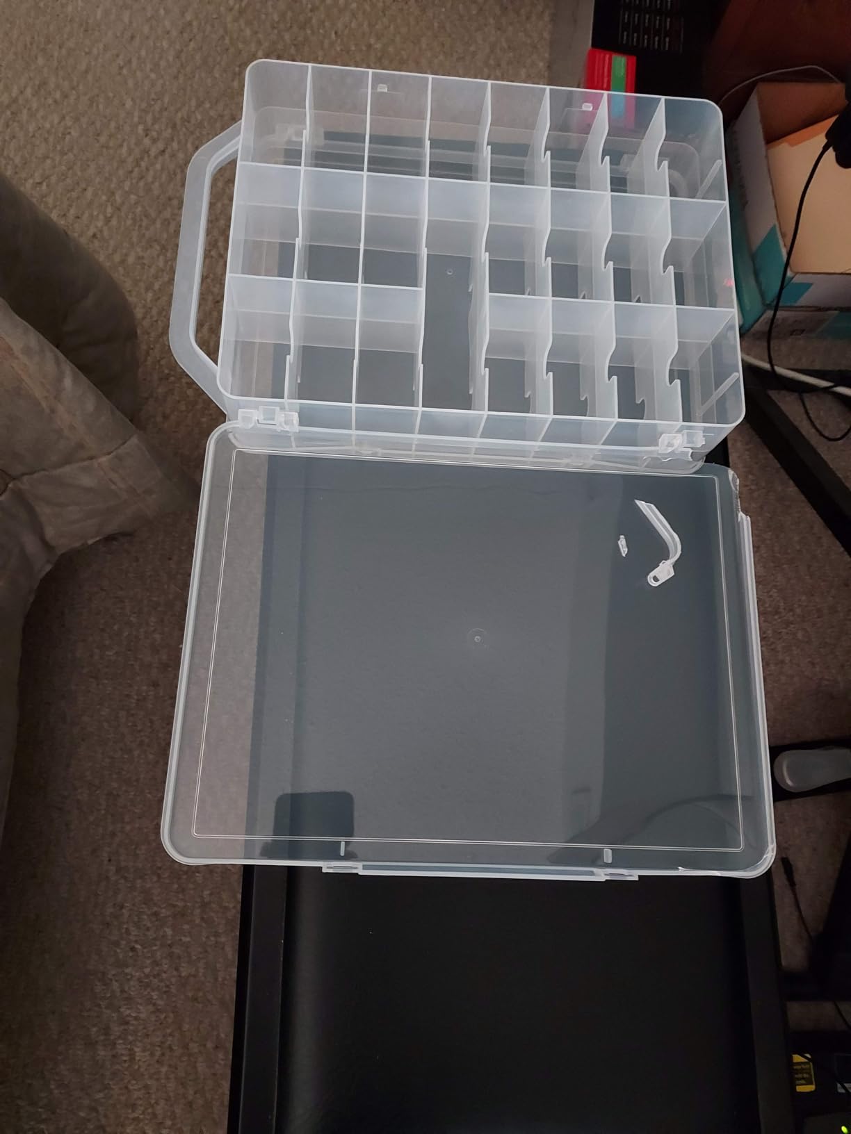 46 Grids Sewing Organizer, Double Sided Thread Box Storage, Portable Clear Plastic Organizer Box for Embroidery and Sewing Threads, Embroidery Floss, Crafts, Small Toys (Clear) customer photo 2