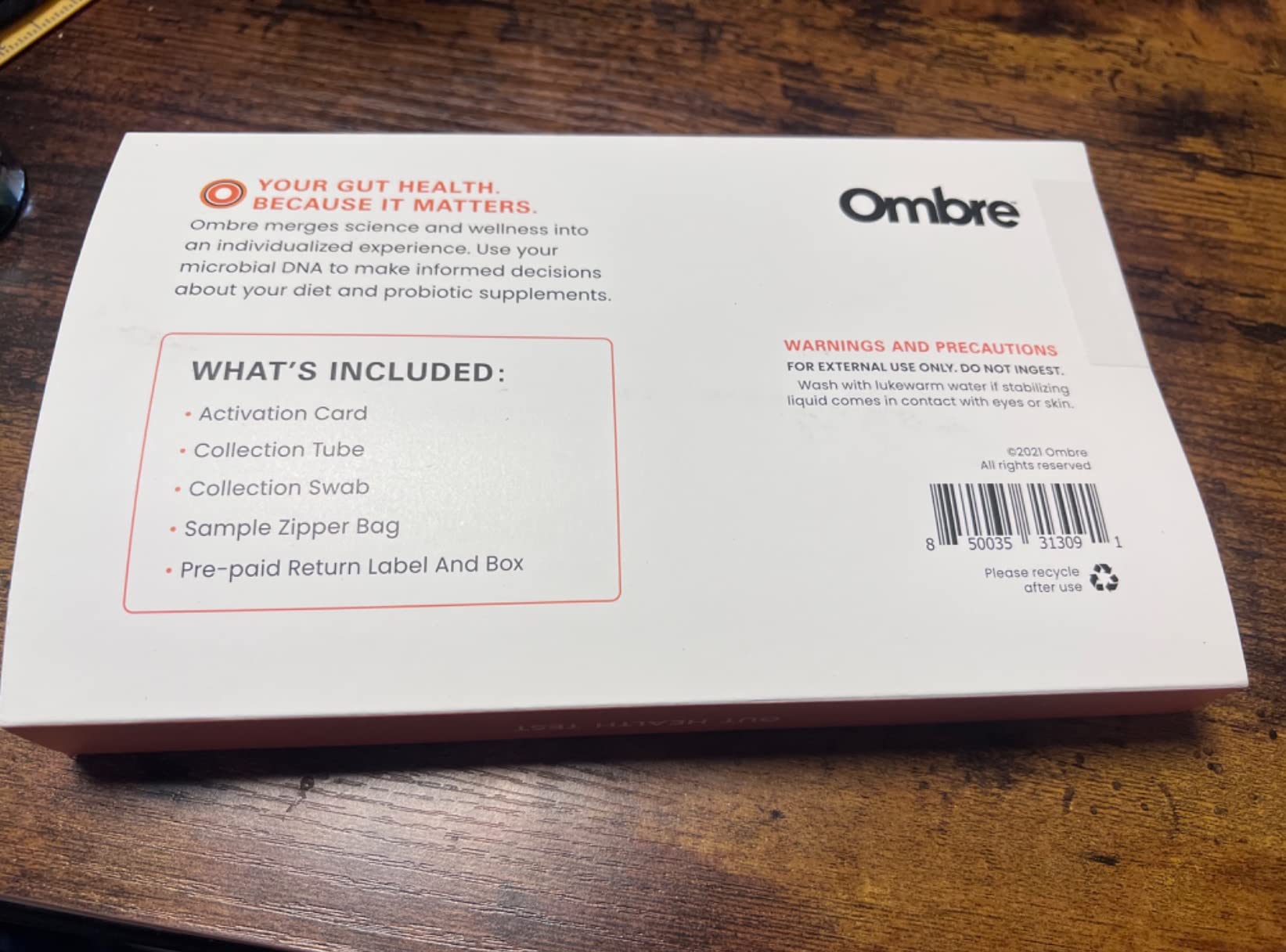 Ombre Gut Health Test Kit - Probiotic Recommender at Home Test for Women & Men - Detailed Custom Gut Microbiome Analysis for Digestive, Immune and Mental Health with Food Suggestions customer photo 1