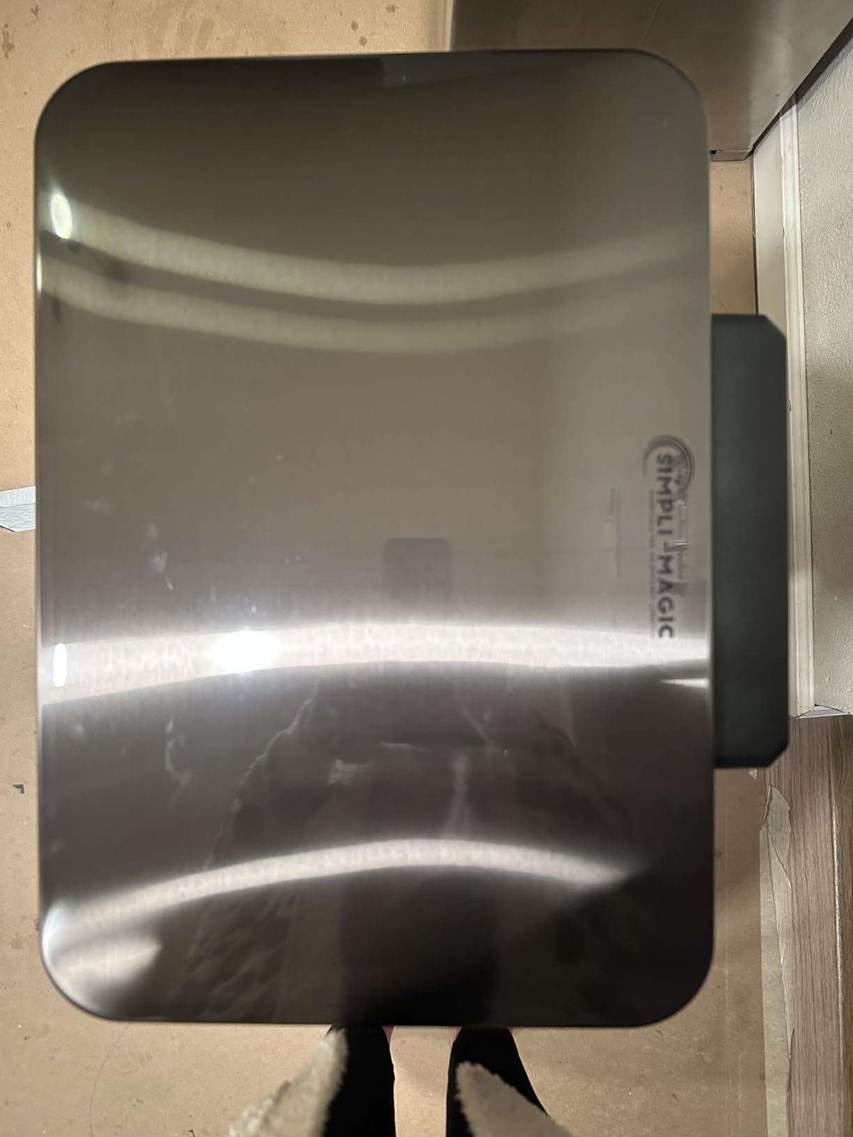 SIMPLI-MAGIC 50 Liter / 13.2 Gallon Soft-Close, Smudge Resistant Trash Can with Foot Pedal and Built in Filter- Stainless Steel, Sleek Finish customer photo 2