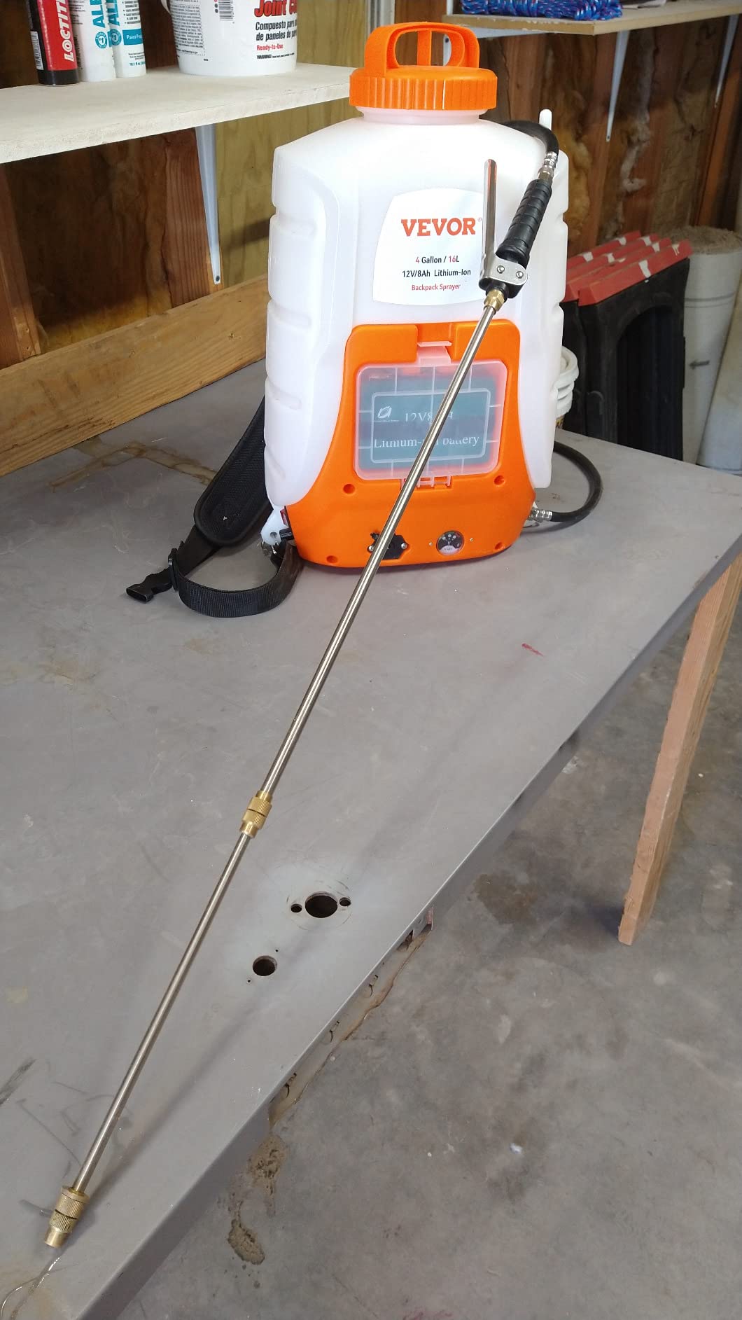 VEVOR Battery Powered Backpack Sprayer, 0-90 PSI Adjustable Pressure, 4 Gallon Tank, Back Pack Sprayer with 8 Nozzles and 2 Wands, 12V 8Ah Battery, Wide Mouth Lid for Weeding, Spraying, Cleaning customer photo 2