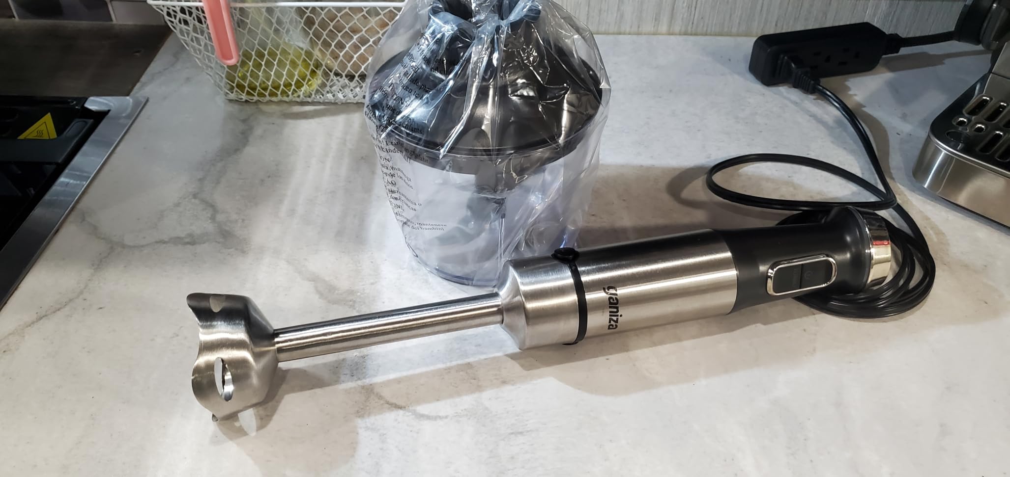 Ganiza Immersion Blender 5 in 1 Hand Blender Max 1000W Heavy Duty Motor, 16 Speed Mode Handheld Blender Stainless Steel Blade With 800ml Mixing Beaker, 600ml Chopper, Whisk and Milk Frother customer photo 2