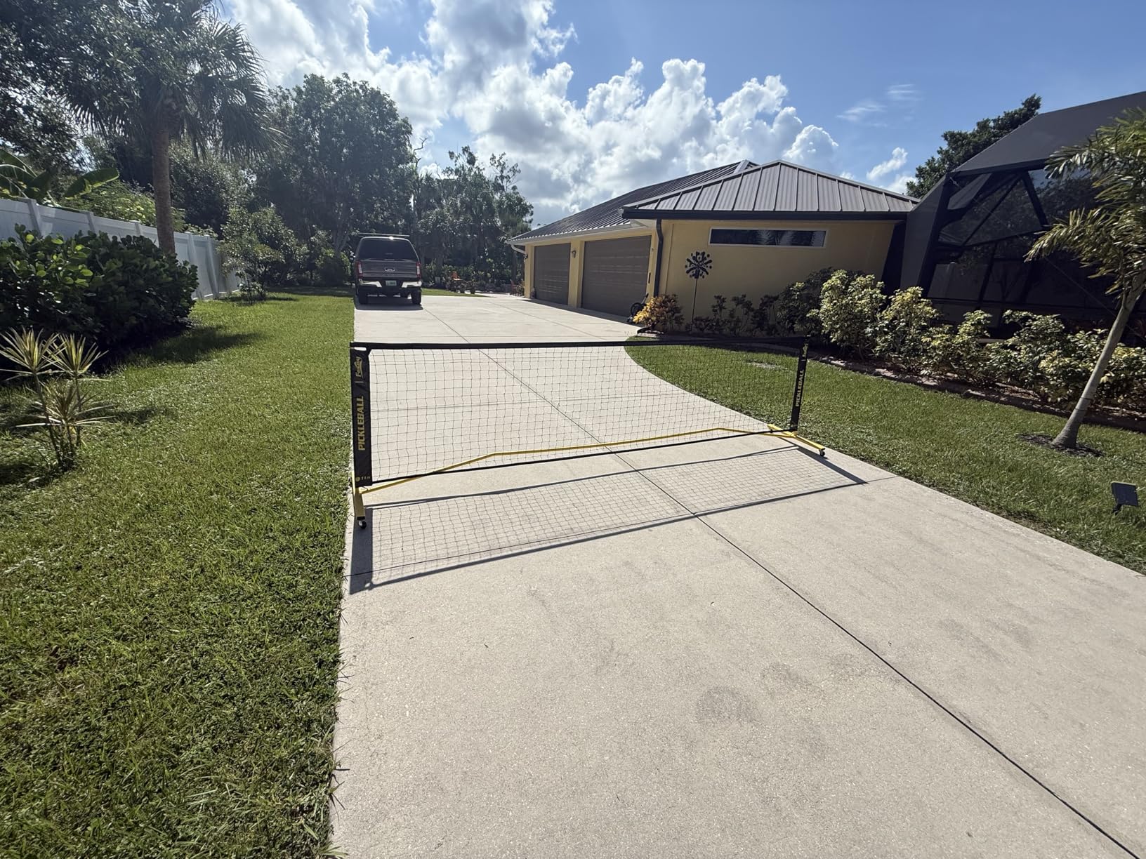 Portable Pickleball Net Set with Wheels, Regulation Size 22 FT & Half Court 11 FT, Steady Metal Frame Pickle Ball Net Set System with Carry Bag for Backyards, Driveways, and Garages customer photo 1