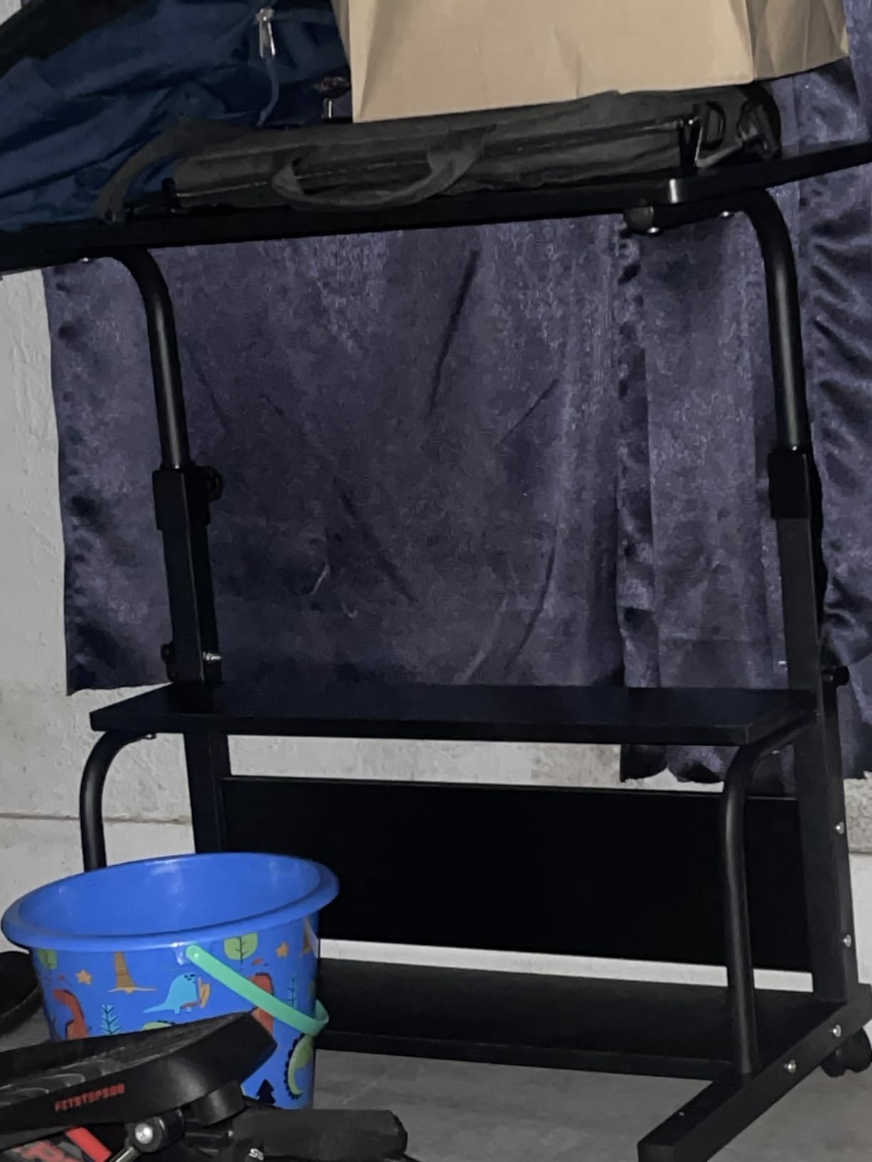 Laptop Desk Adjustable Desk Small Standing Desk Home Office Desks for Small Spaces Portable Desks Table for Bedrooms,Mobile Rolling Computer Work Desks on Wheels customer photo 2