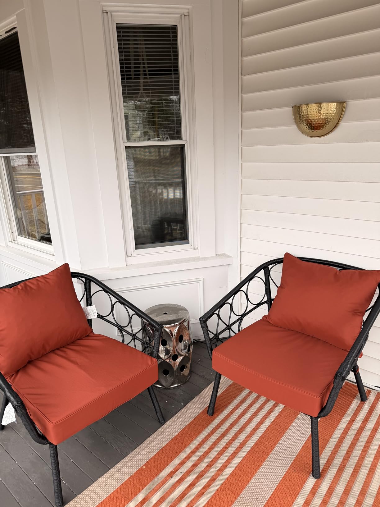 Favoyard Outdoor Seat Cushion Set 24 x 24 Inch Water-Resistant & Fade-Resistant Patio Furniture Cushions with Removable Cover Deep Seat & Back Cushion with Tie Straps for Chair Sofa customer photo 1