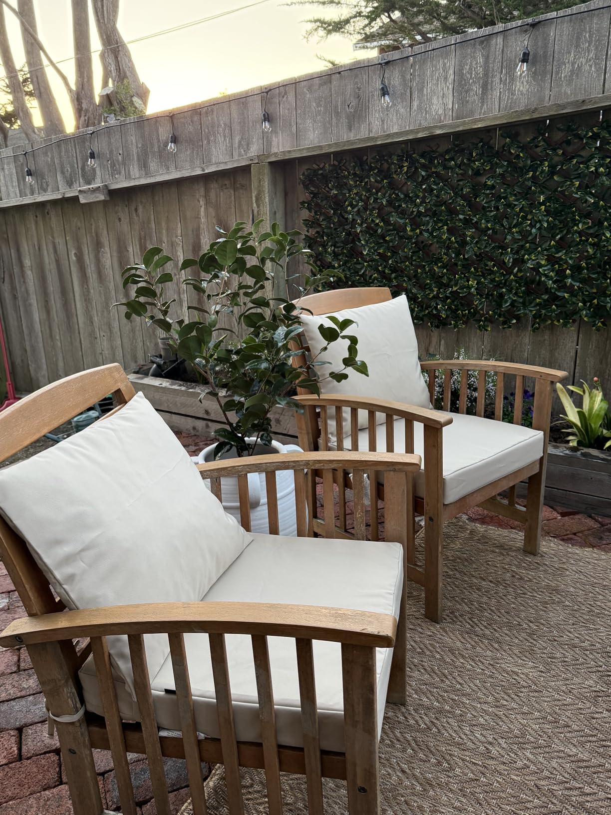 Favoyard Outdoor Seat Cushion Set 24 x 24 Inch Water-Resistant & Fade-Resistant Patio Furniture Cushions with Removable Cover Deep Seat & Back Cushion with Tie Straps for Chair Sofa customer photo 2