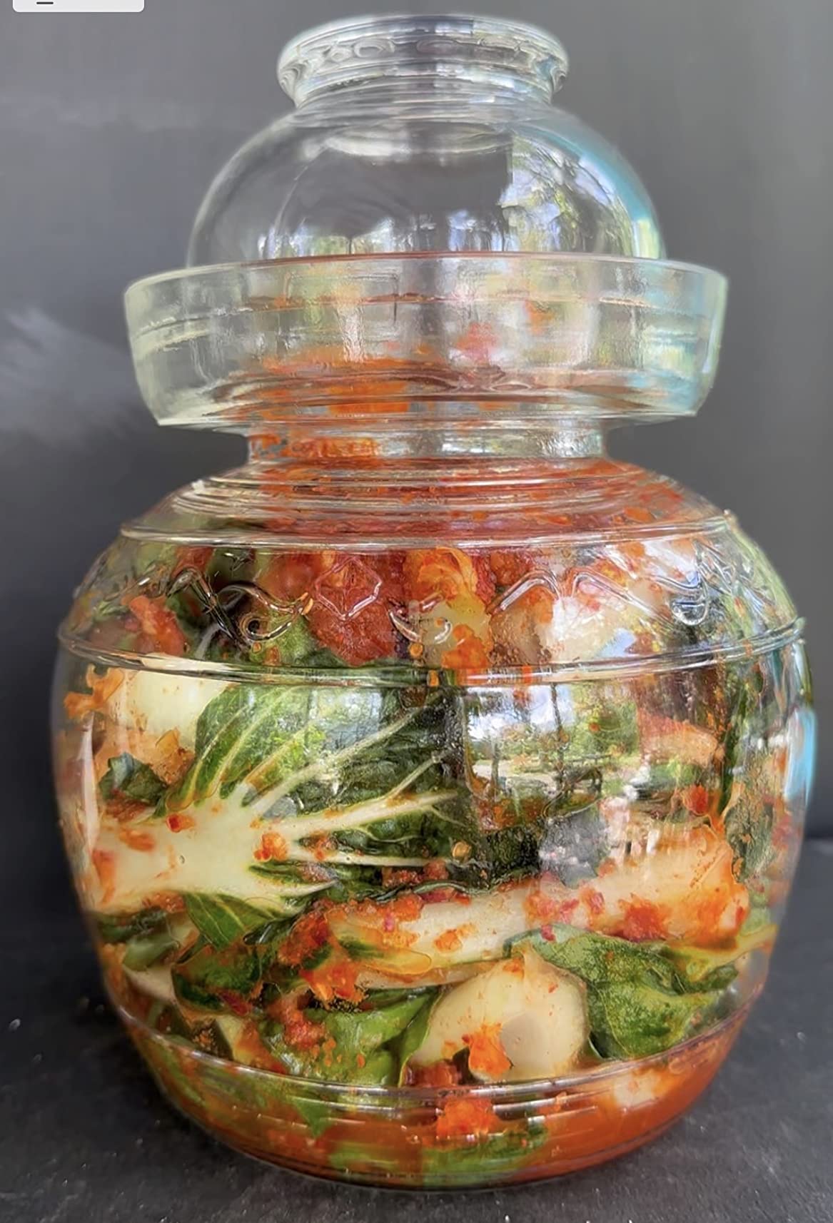 1.5L Glass Jar with Lid Fermentation Jar, Traditional Fermenting Kit Crock with Water Seal Airlock Lid, Pickle Jar for Pickles Kimchi, Sauerkraut, Wine Brewing Kombucha customer photo 2