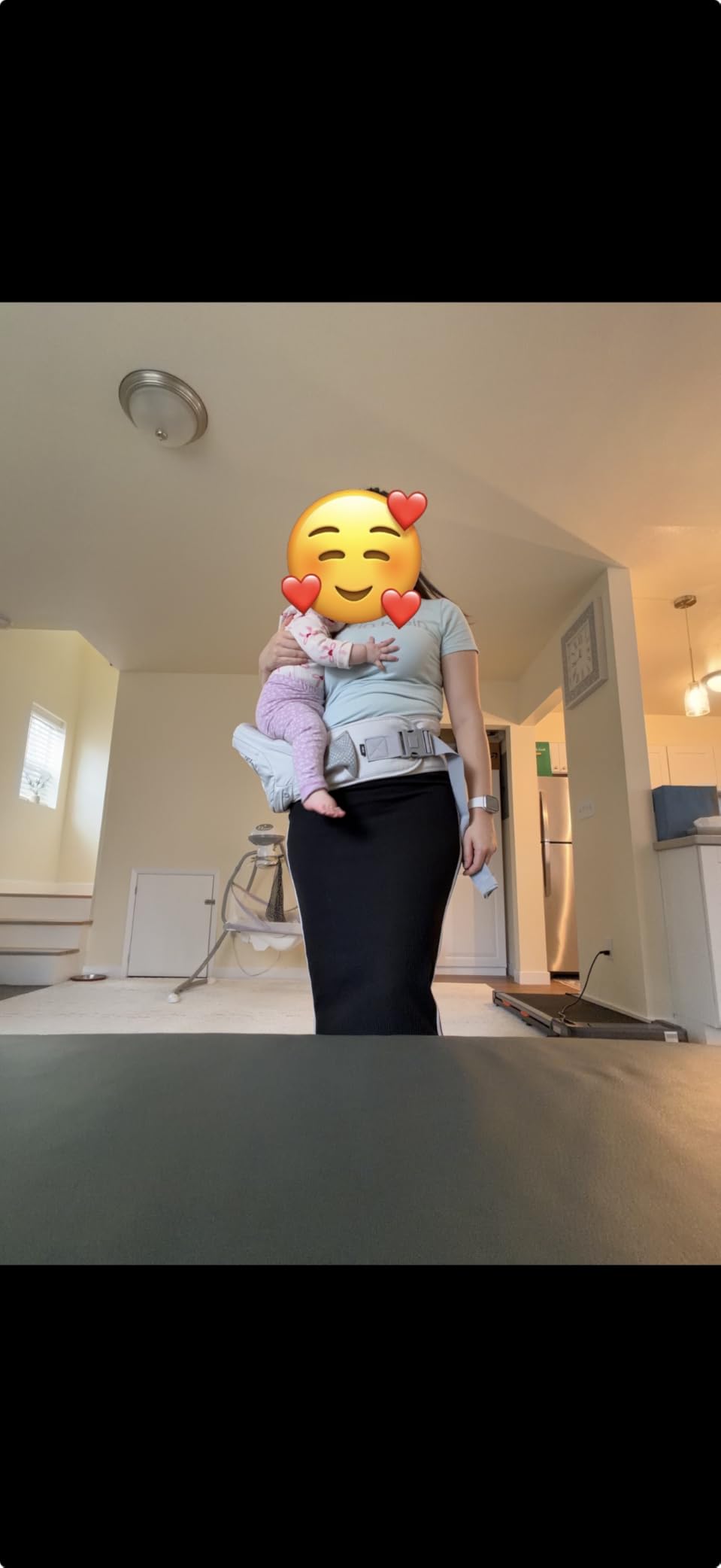 HKAI Baby Hip Carrier, Baby Carrier with Adjustable Waistband & Breathable Mesh, Ergonomic Carrier with Non-Slip Hip Seat Surface for Newborns & Toddlers (Grey) customer photo 2