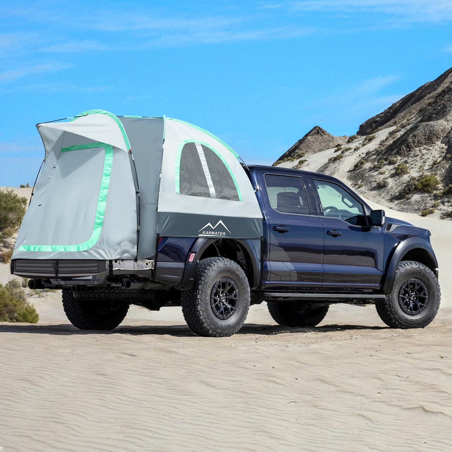 Pickup Truck Tent, Waterproof PU2000mm for Camping 5.5-6 Ft Bed,2-Person Sleeping with Double Layer Design Windows, Portable Overland Tent Expandable Triangle Sunshade Awning customer photo 2