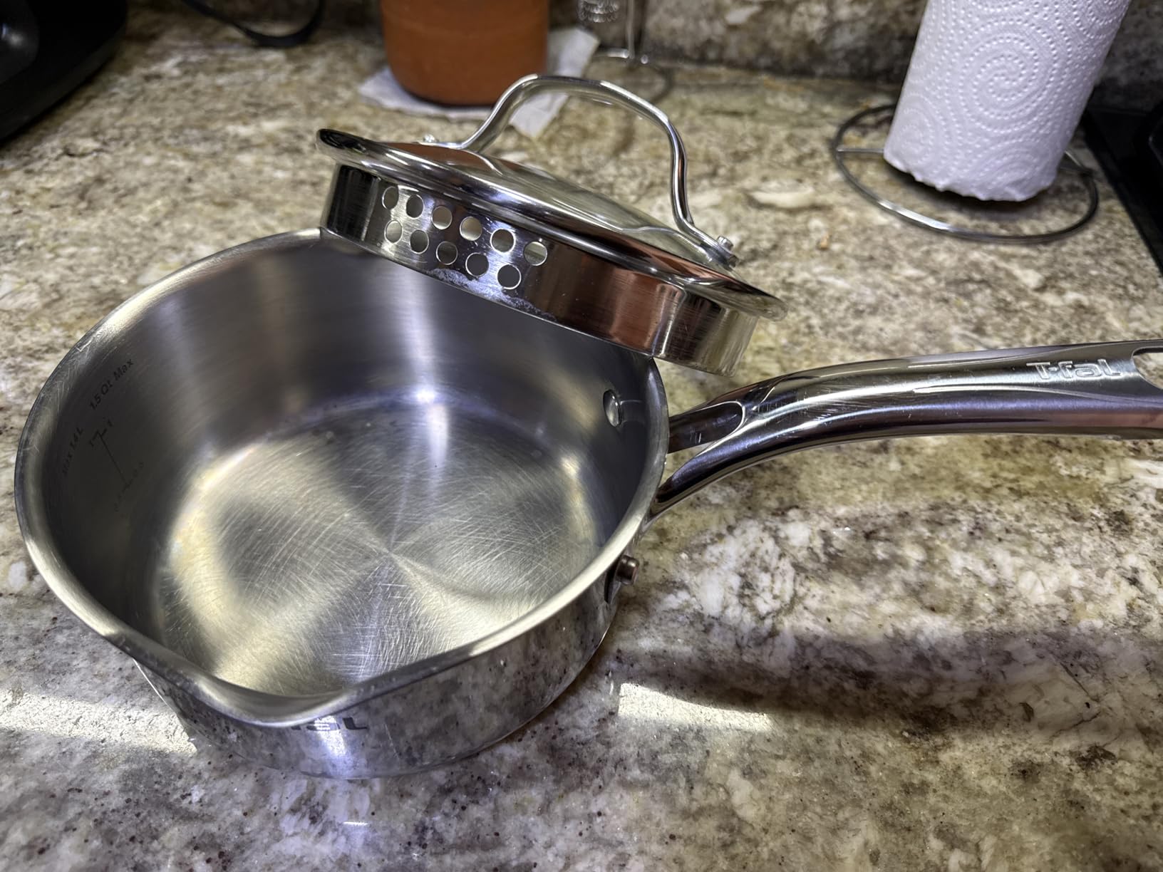 T-fal Stainless Steel Pots and Pans Set 11 Piece, Induction, Oven Broiler Safe 500F, Kitchen Cooking Set w/Fry Pans, Saucepans, Saute Pan, Dutch Oven, Steamer, Cookware, Dishwasher Safe, Silver customer photo 2