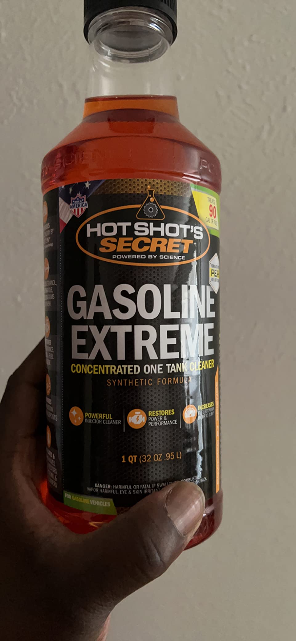 Hot Shot's Secret Gasoline Extreme 12 oz - Treats 20 Gallons - Concentrated Fuel Additive for Gasoline Engines, Fuel System and Injector Cleaner customer photo 2