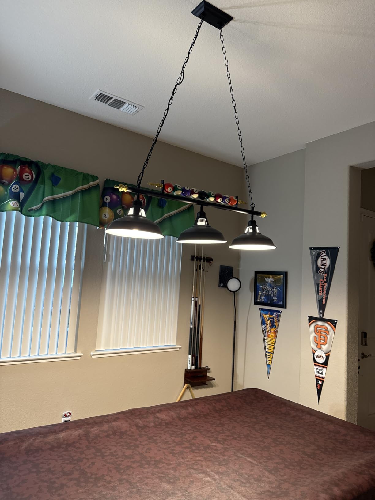 3-Light Billiard Pool Table Lights Hanging Over Pool Table, Black Matte Metal Shades with Billiard Ball Decor, for Billiards Room, Snooker Table, Kitchen Island customer photo 1