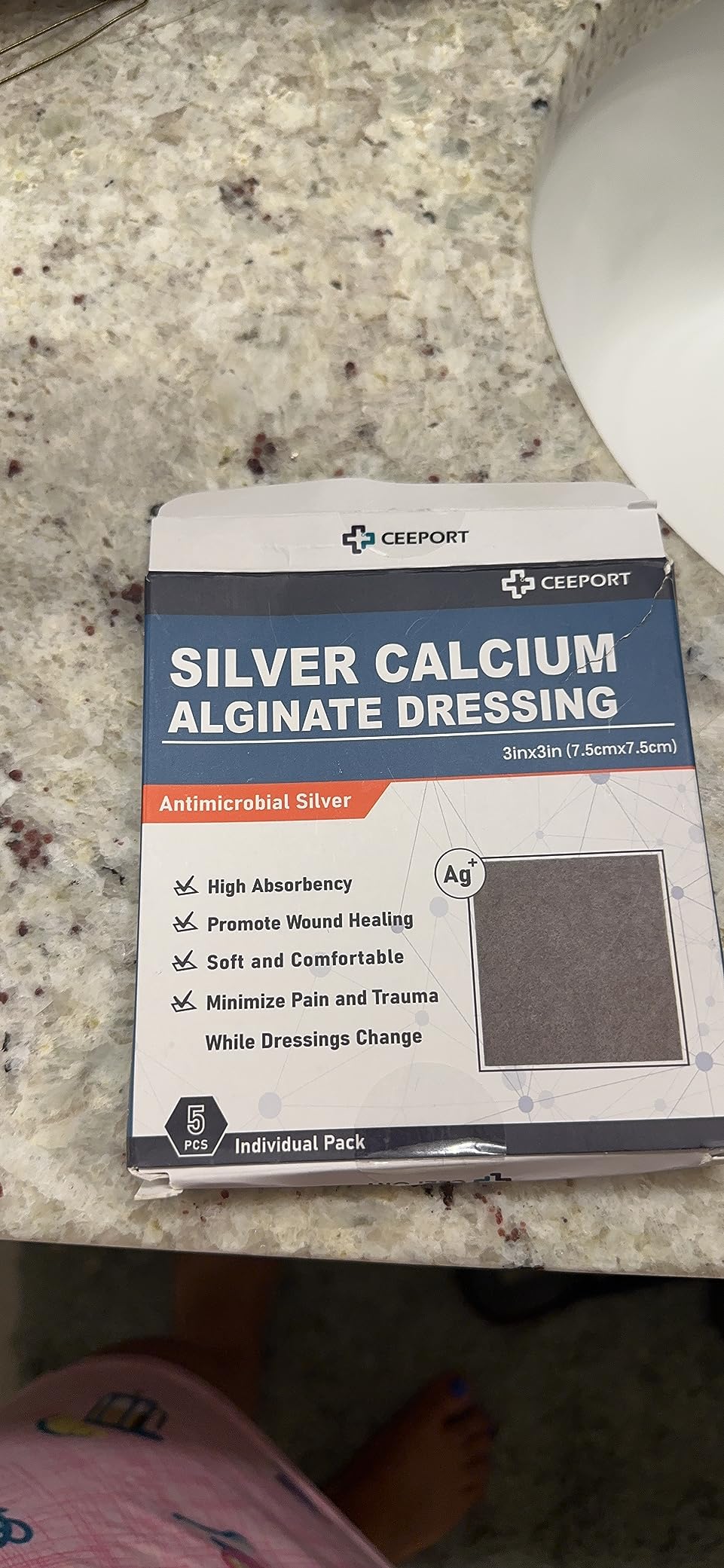 2'' x 2'' Ag Silver Calcium Alginate Wound Dressing Pads, 12 Individual Pack Highly Absorbent Painless Removal Dressing, Soft Silver Dressings for Wound Care, Non-Stick Gauze Pads for Wounds customer photo 1
