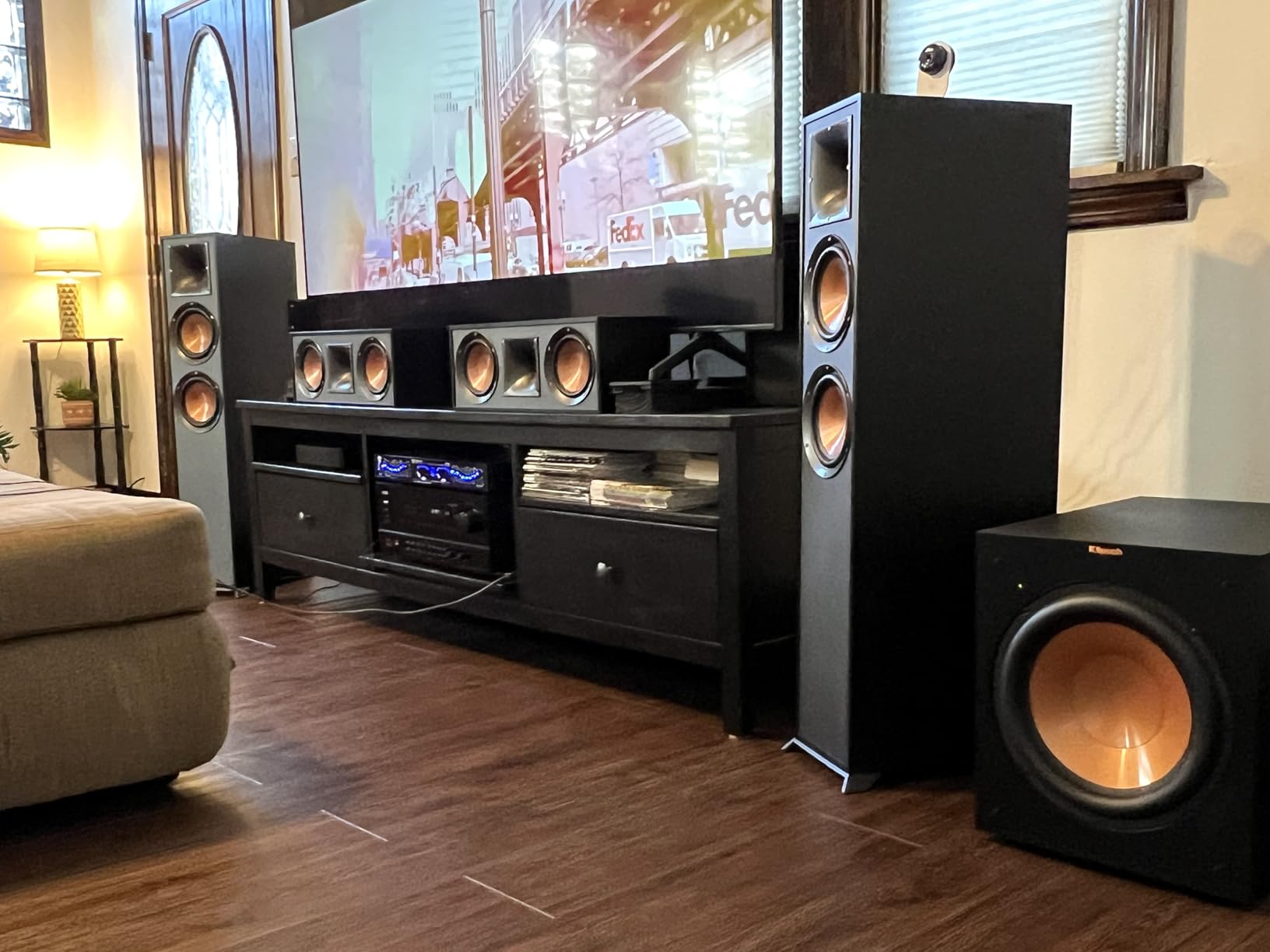 Klipsch Reference R-620F Floorstanding Speaker, Black Textured Wood Grain Vinyl, Pair customer photo 1