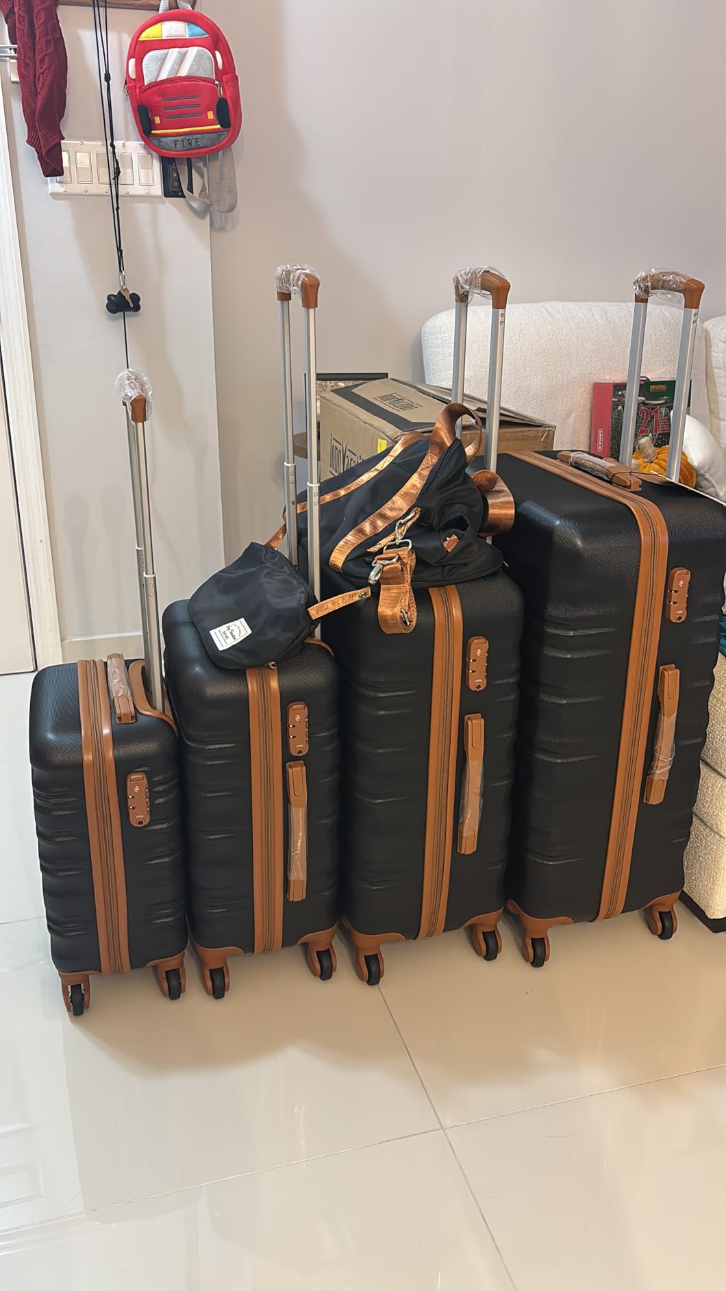 LONG VACATION 6 Piece Luggage Set Carry on Suitcase with ABS+PC hardshell, Spinner Wheels & YKK Zipper TSA Lock customer photo 2