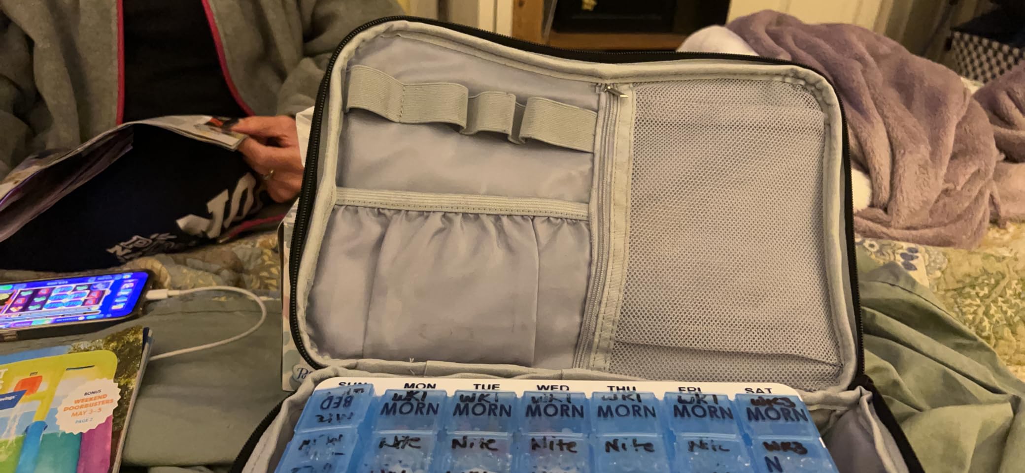 Trunab Medicine Storage Bag with Combination Lock, Lockable Pill Bottle Organizer, Travel Medication Carry Case for Medicine Box, Prescription, Vitamins, Supplements or Medical Supplies customer photo 2
