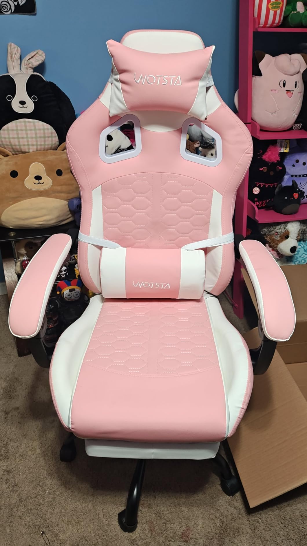 Gaming Chair with Massage, Ergonomic PC Gaming Chair with Footrest Comfortable Headrest and Lumbar Support, High Back, 300LBS (Grey) customer photo 1