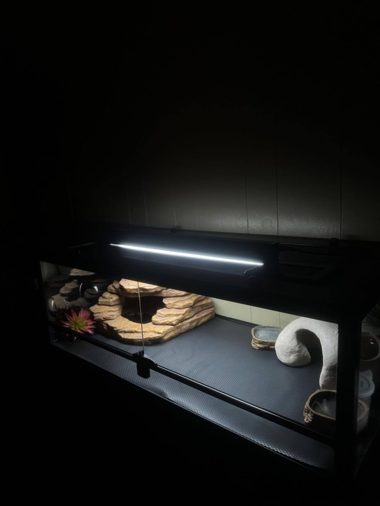 24W T5 HO UVB Reptile Light Fixture Kit, Terrarium Hood Light with Desert UVB 10.0 Fluorescent Tube, Ideal for Tropical and Desert Habitats customer photo 1