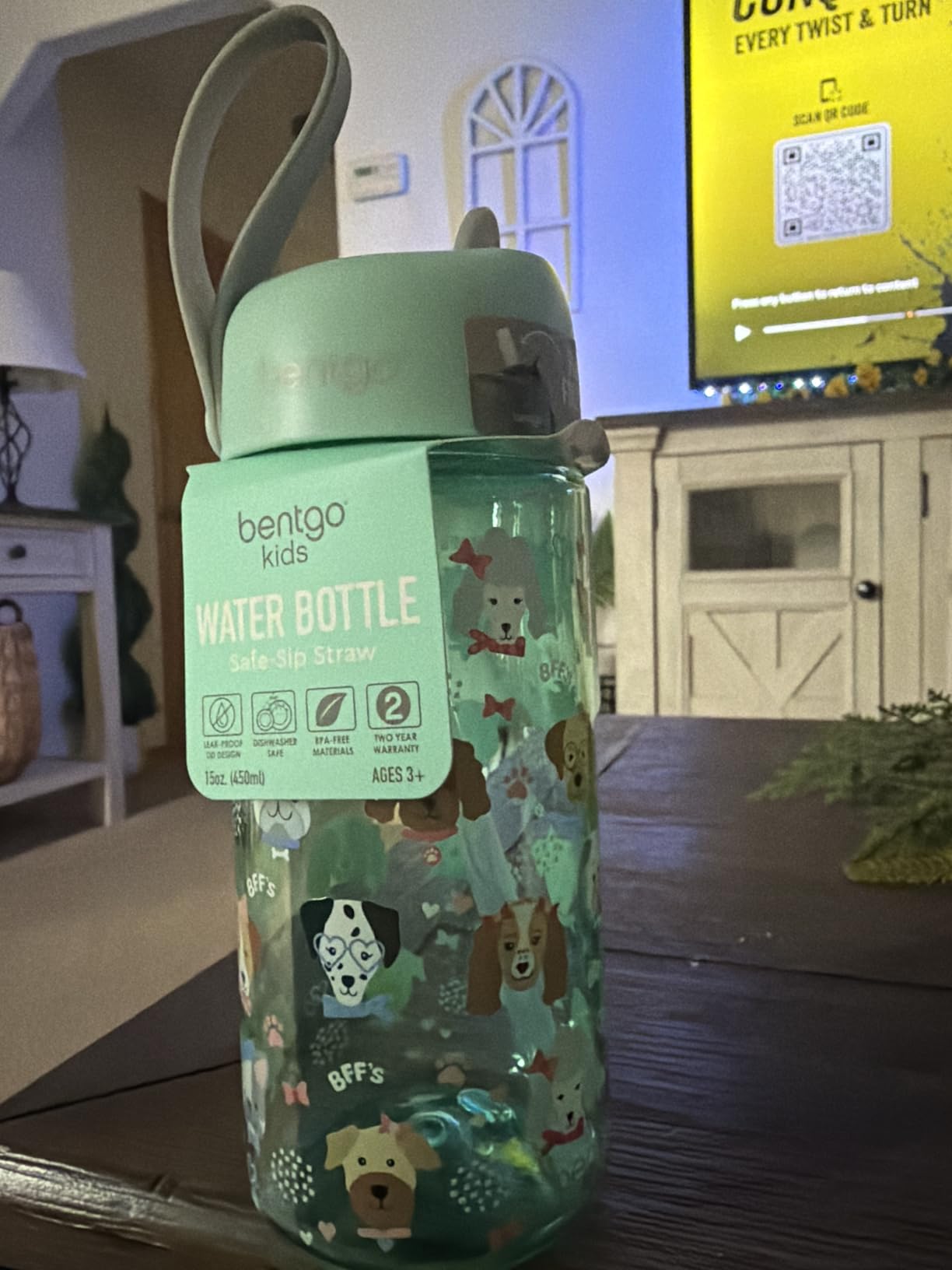 Bentgo Kids Water Bottle 2-Pack - Leak-Proof Durable Tritan BPA-Free 15 oz Cup for Kids/Toddlers Ages 3+; Bite & Sip Spout + Dishwasher Safe for School/Sports/Daycare (Rainbows & Butterflies/Fairies) customer photo 1