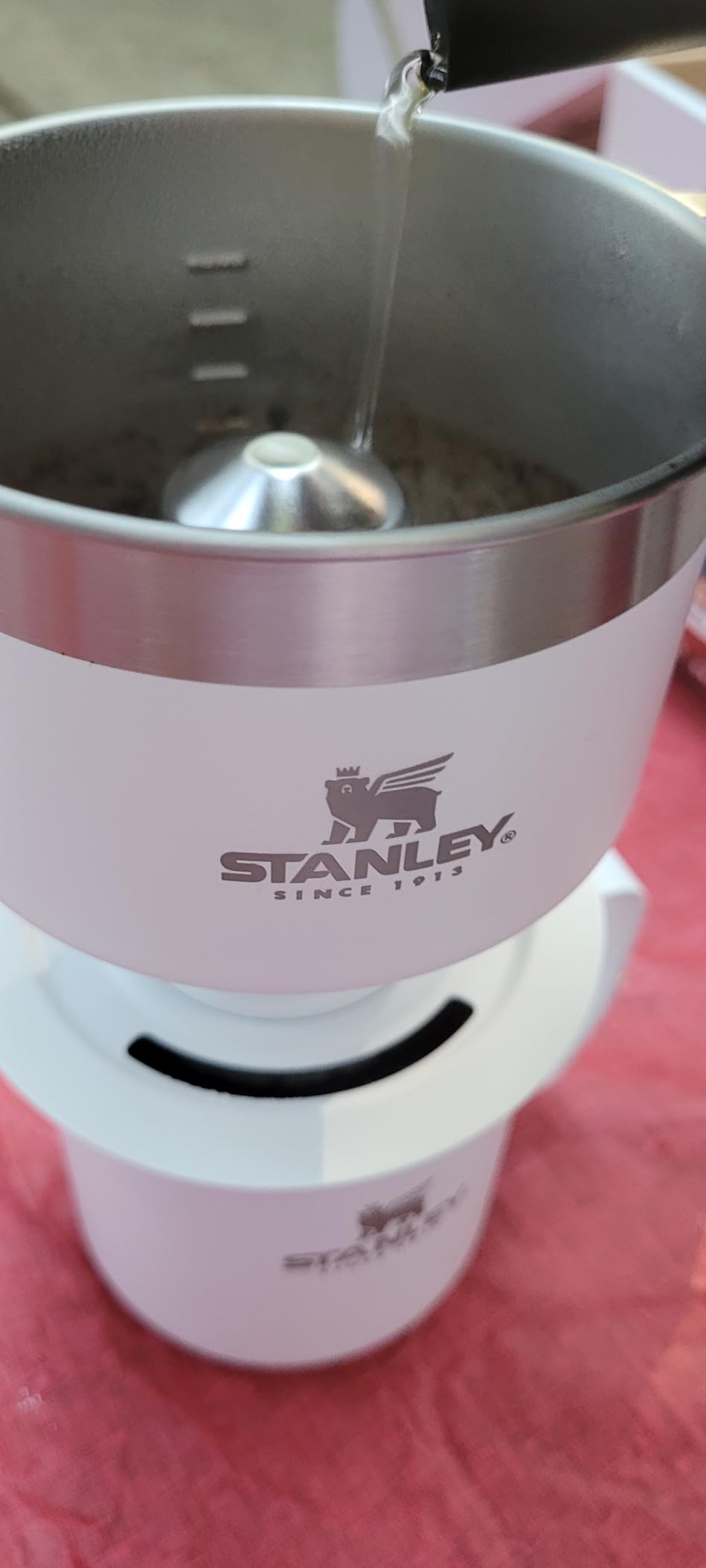 STANLEY Perfect Brew Pour Over Set | 12 oz Camp Mug with Lid Included | Drip Coffee Maker with Reusable Filter | Insulated Stainless Steel | BPA-Free | Cream Gloss customer photo 2