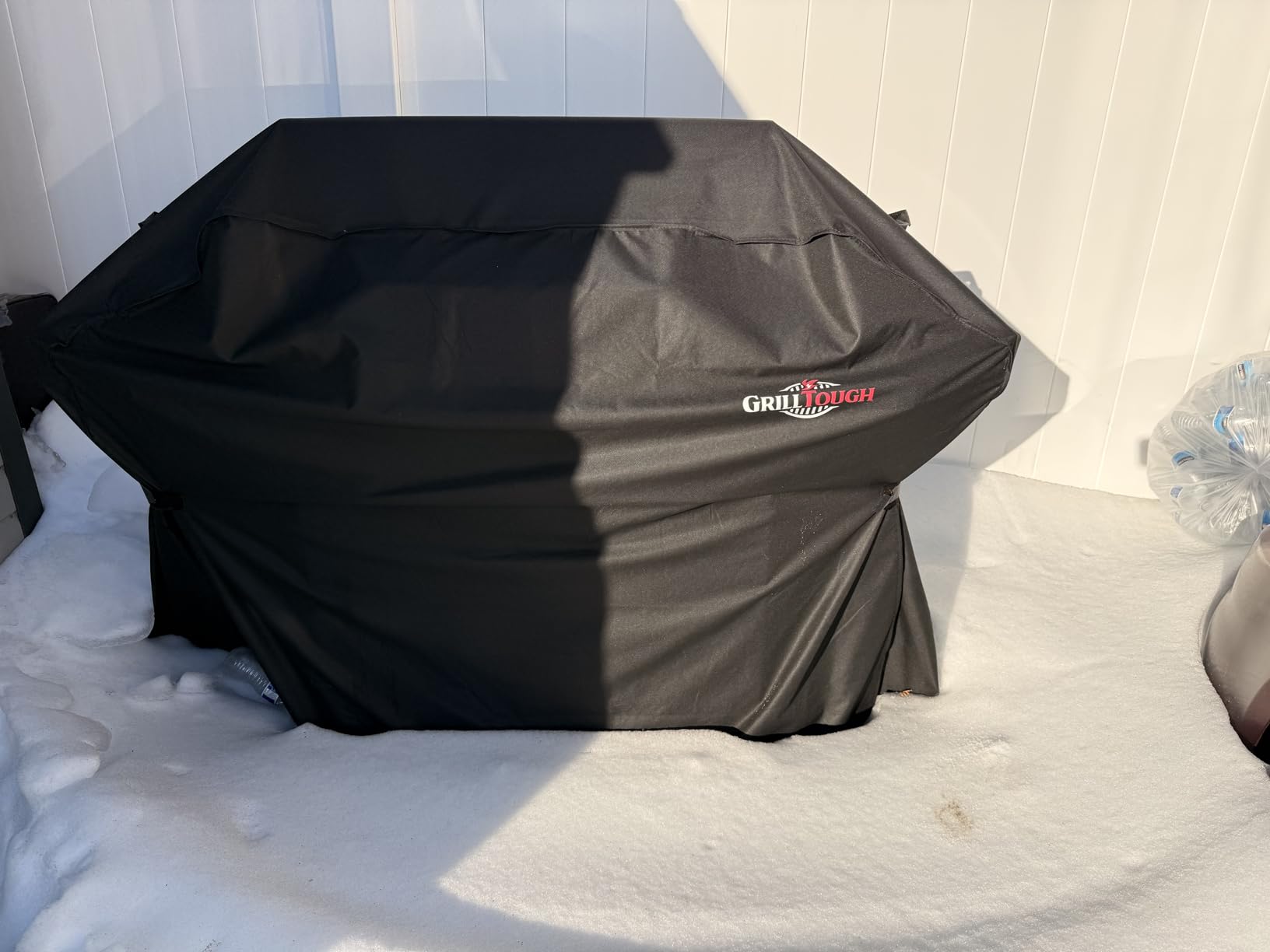 Heavy Duty BBQ Grill Cover for Outdoor Grill, 58 Inch - Waterproof, Weather Resistant, UV & Fade Resistant with Adjustable Straps - Gas Grill Cover for Weber, Genesis, Charbroil, etc. Black customer photo 1