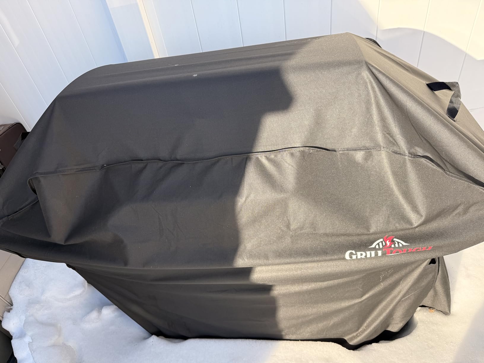 Heavy Duty BBQ Grill Cover for Outdoor Grill, 58 Inch - Waterproof, Weather Resistant, UV & Fade Resistant with Adjustable Straps - Gas Grill Cover for Weber, Genesis, Charbroil, etc. Black customer photo 2