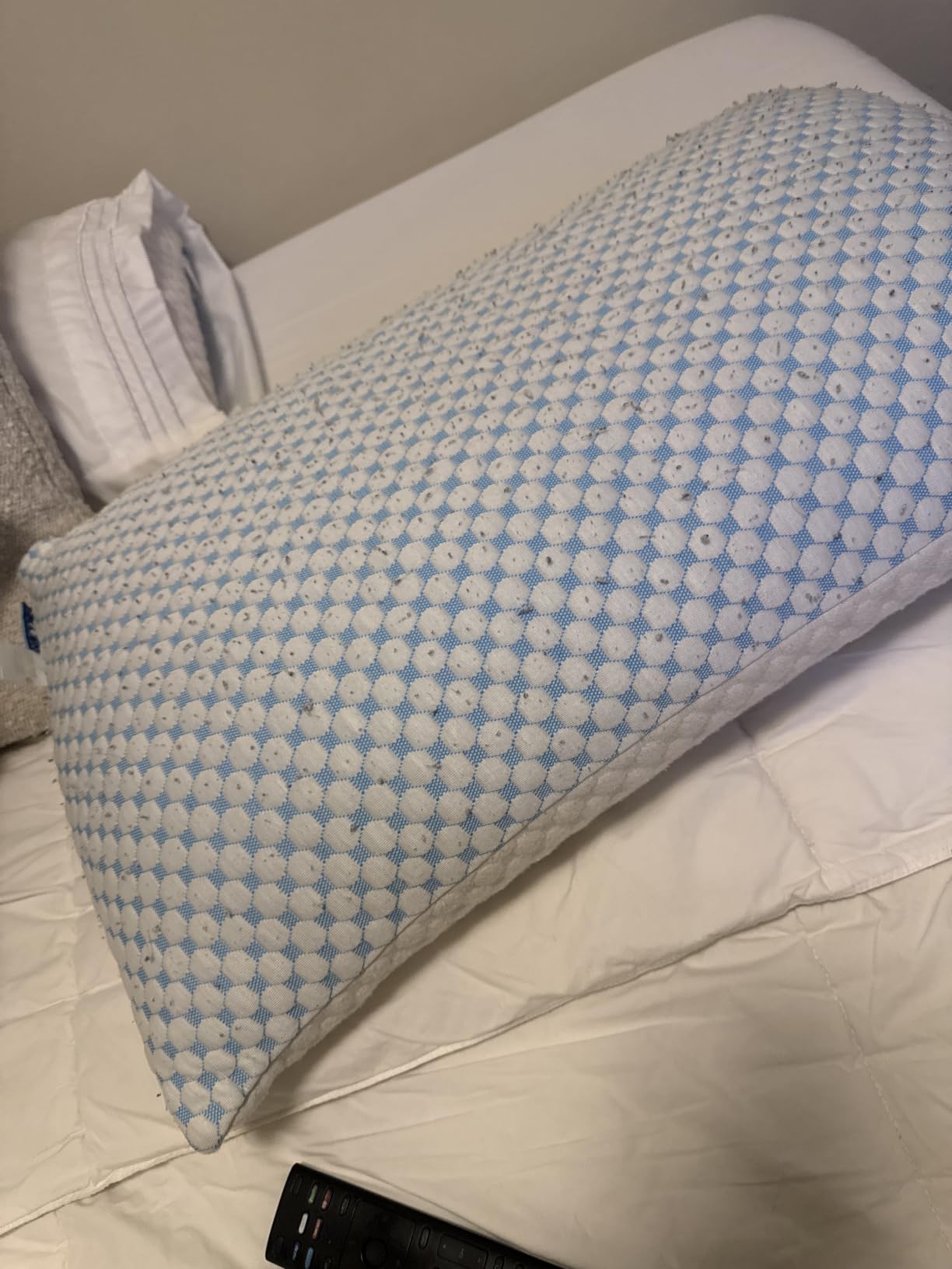 EASELAND Firm Pillows Shredded Memory Foam with Adjustable Fill - Queen Size Set of 2, Removable Cooling Cover for Hot Sleepers, Cool Bed Pillow for Side Back Stomach Sleepers customer photo 2