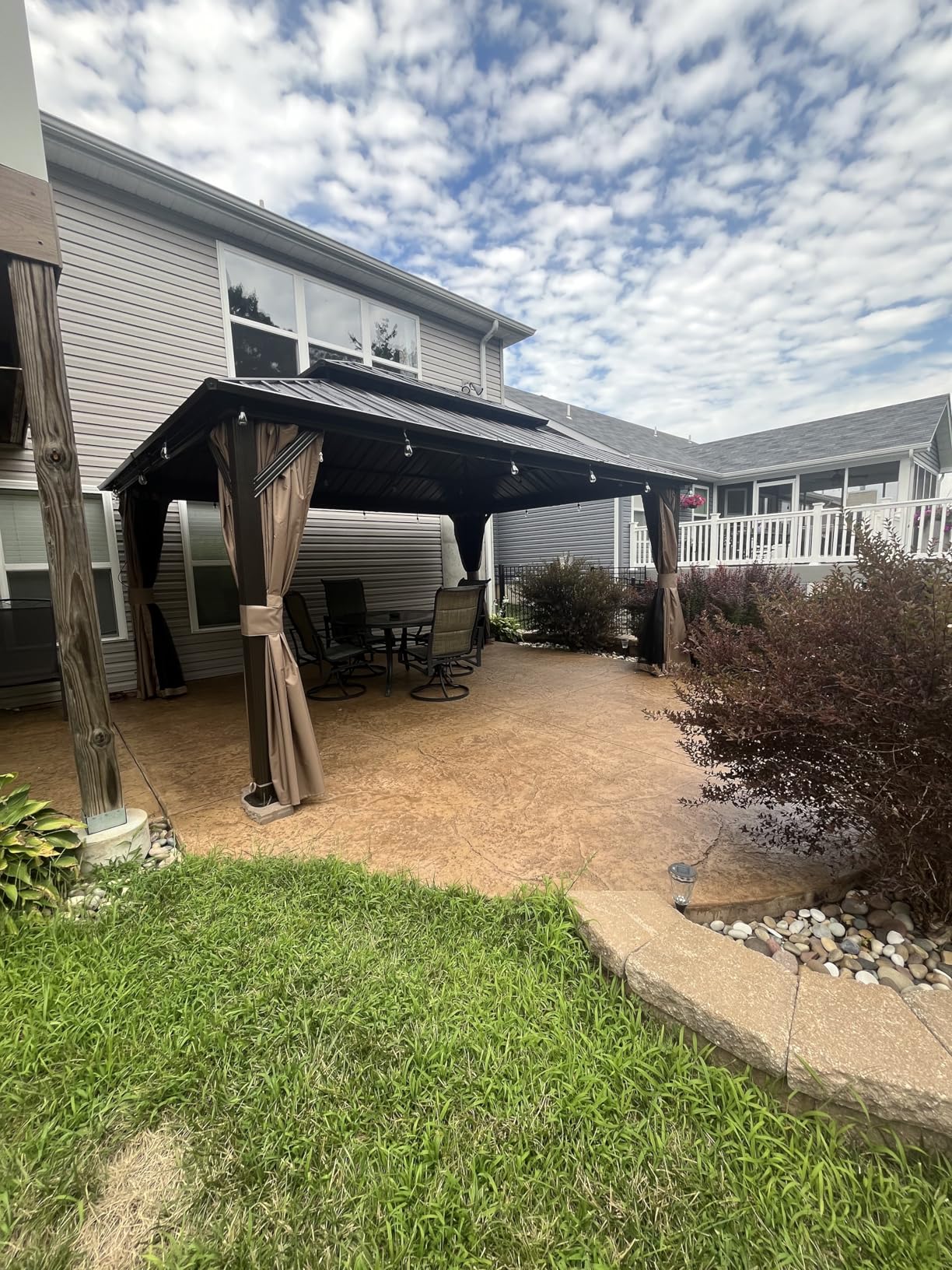 Domi 10x14FT Outdoor Gazebo, Patio Gazebo with Galvanized Steel, Hardtop Gazbo for Patio, Deck, Backyard, Curtain and Netting Included customer photo 1