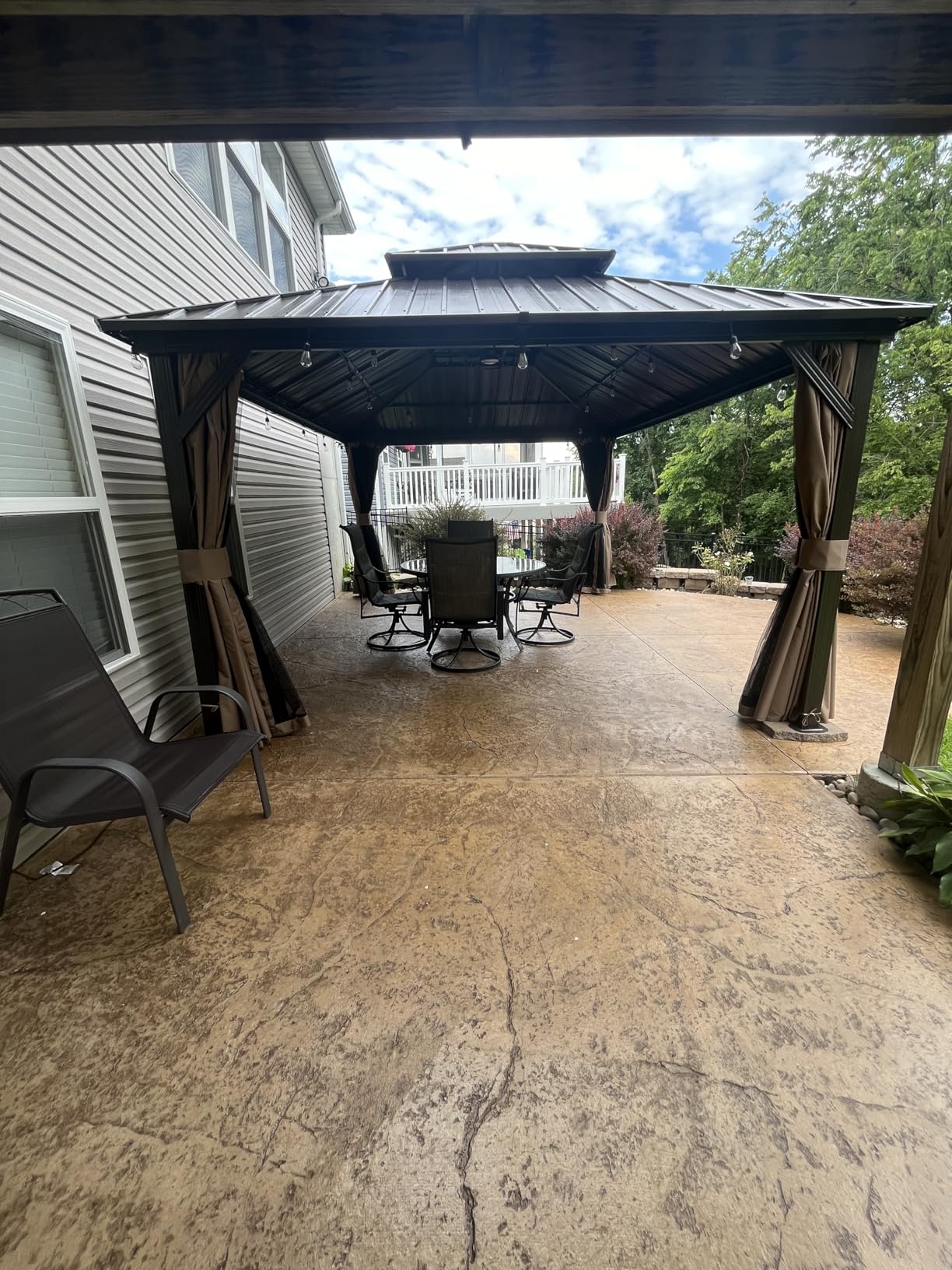 Domi 10x14FT Outdoor Gazebo, Patio Gazebo with Galvanized Steel, Hardtop Gazbo for Patio, Deck, Backyard, Curtain and Netting Included customer photo 2