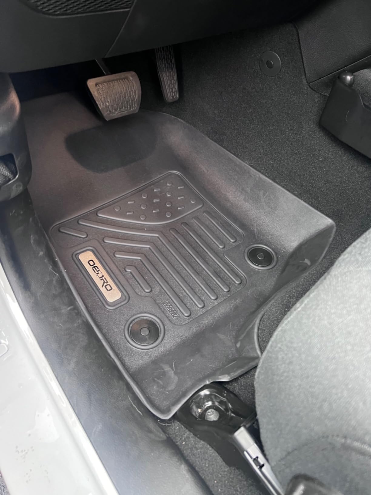 OEDRO Floor Mats Set Fit for 2018-2026 Jeep Wrangler JL Unlimited 4-Door W/O Subwoofer(Not Fit for JK & 4XE), Includes 1st, 2nd Row & Cargo Liners, Custom Fit TPE All Weather Car Full Mats Set, Black customer photo 1