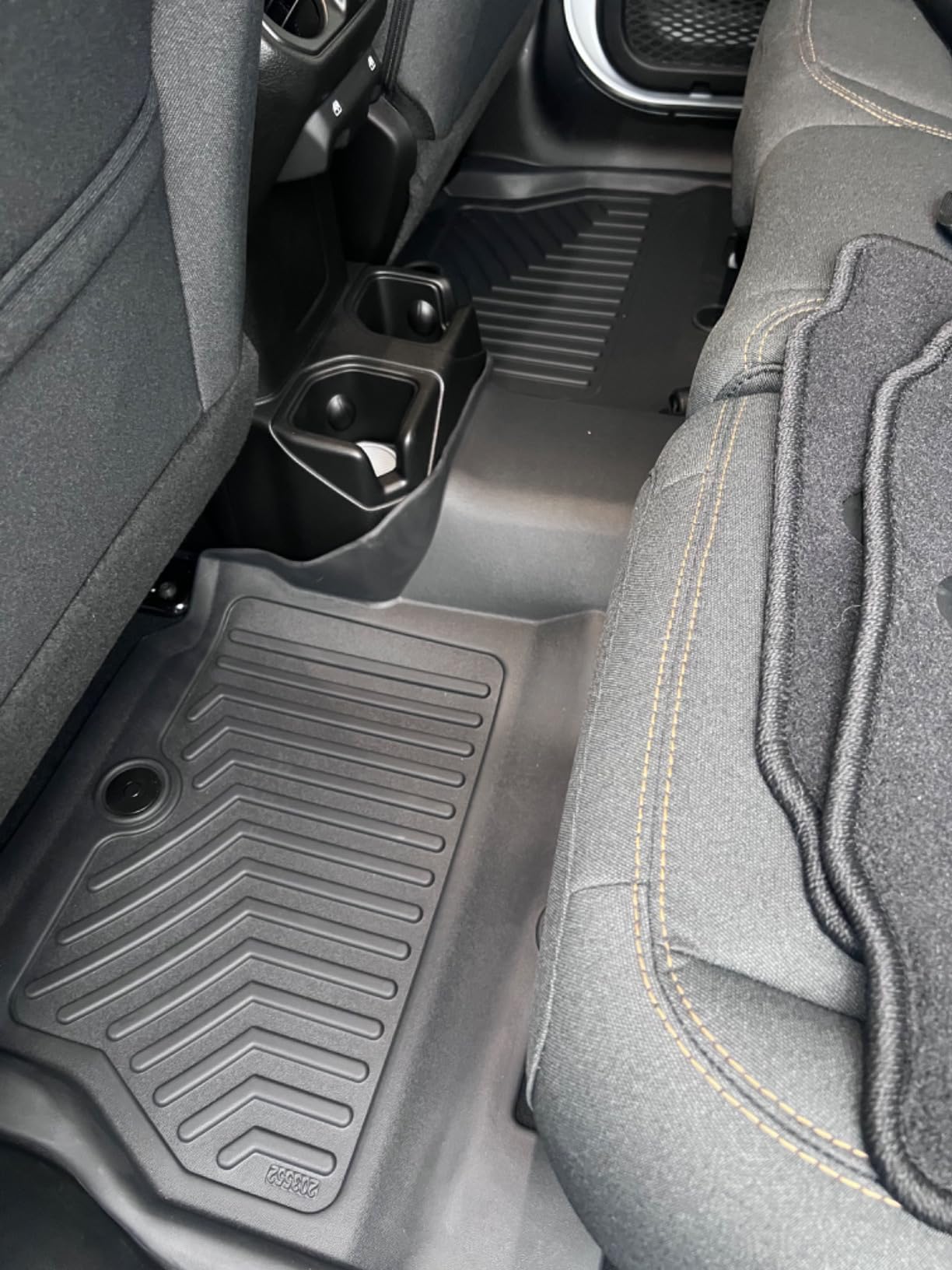 OEDRO Floor Mats Set Fit for 2018-2026 Jeep Wrangler JL Unlimited 4-Door W/O Subwoofer(Not Fit for JK & 4XE), Includes 1st, 2nd Row & Cargo Liners, Custom Fit TPE All Weather Car Full Mats Set, Black customer photo 2