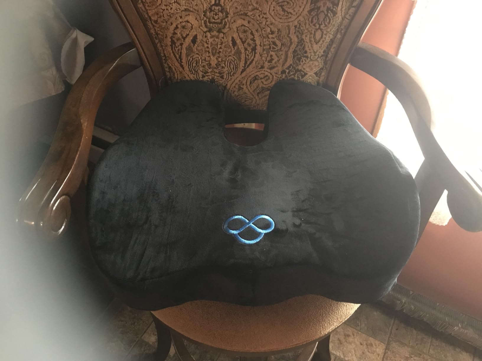 BlissTrends Seat Cushion,Thick Memory Foam Cushions for Office Chair, Car Seat, Airplane, Relieving Pressure Tailbone Sciatica Back Pain for Long Sitting Office Workers, Car Drivers 4.7in Thick Black customer photo 1