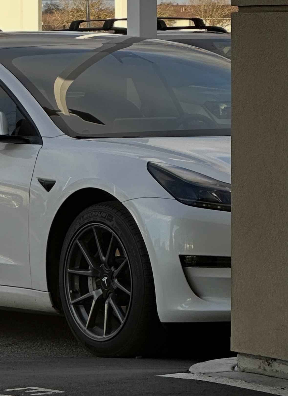ATAIRSOFT 4PCS Aero Wheels Cap Kits Hubcaps Cover Wheel Center Cap Kits Compatible for Tesla Model 3 Original 18 inch Rims Accessories (Matte Black with White T Logo) customer photo 2
