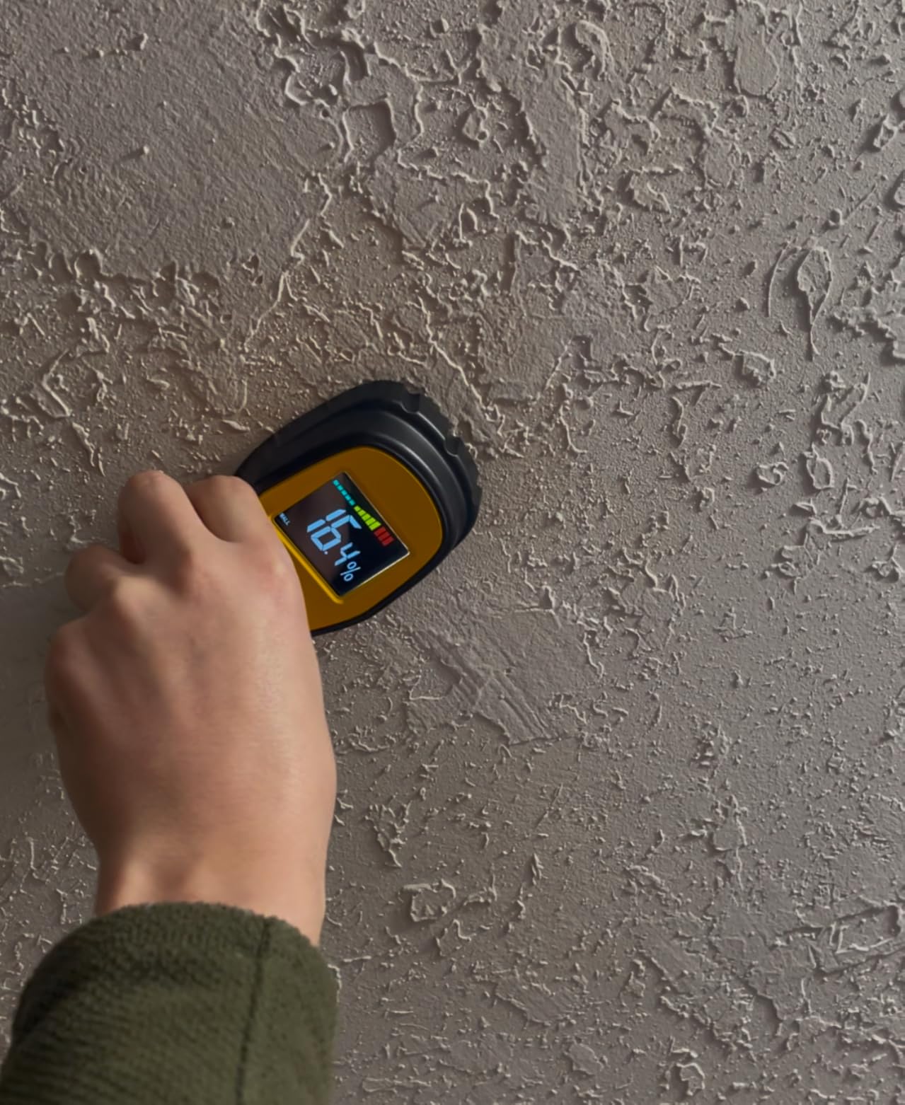 Pinless Moisture Meter - Povlen Wood Moisture Meter Digital Moisture Detector for Lumber Drywall Firewood Masonry Woodworking Plaster Floor Concrete Building with LCD Display Sound Alarm customer photo 1