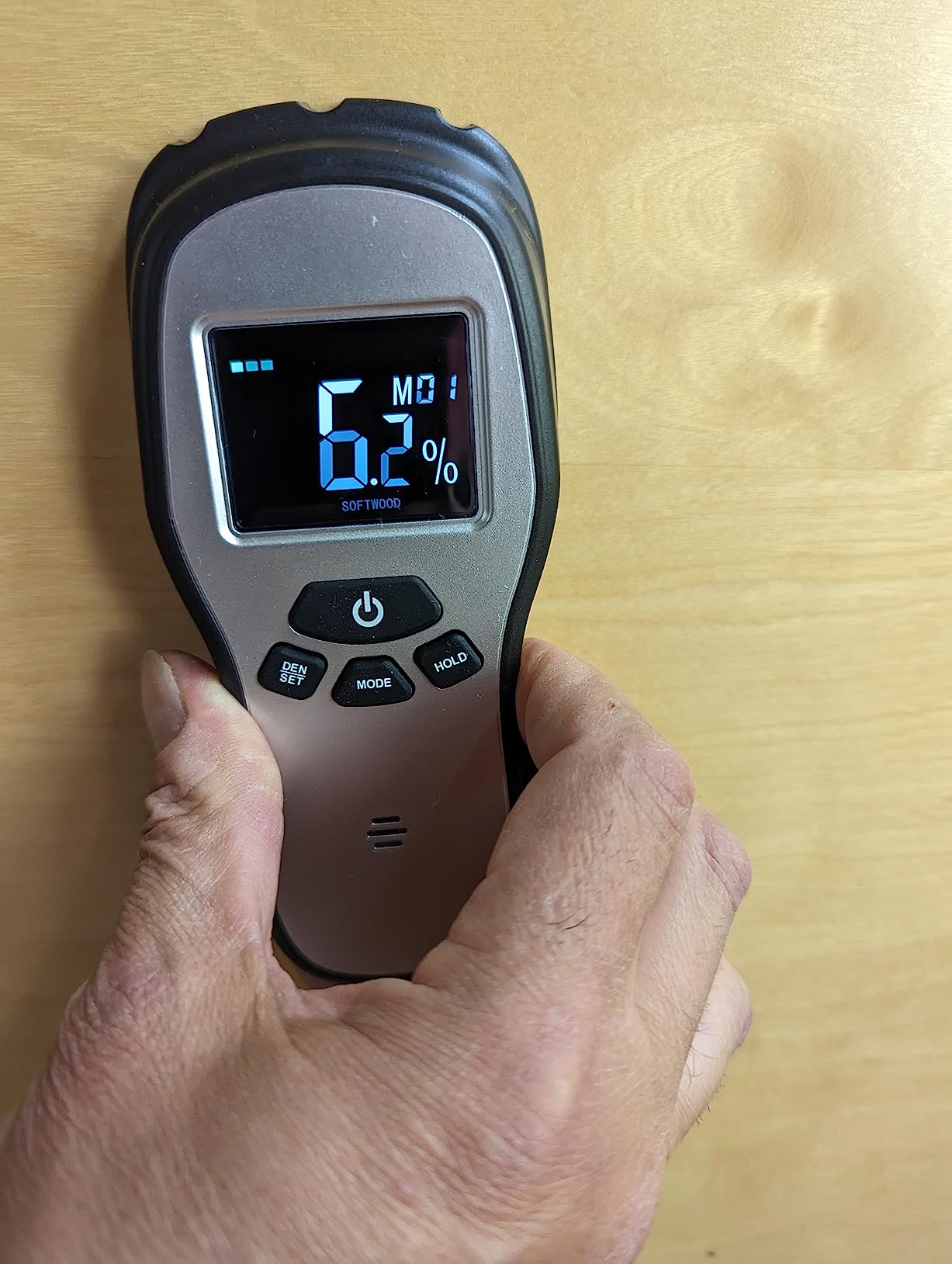 Pinless Moisture Meter - Povlen Wood Moisture Meter Digital Moisture Detector for Lumber Drywall Firewood Masonry Woodworking Plaster Floor Concrete Building with LCD Display Sound Alarm customer photo 2