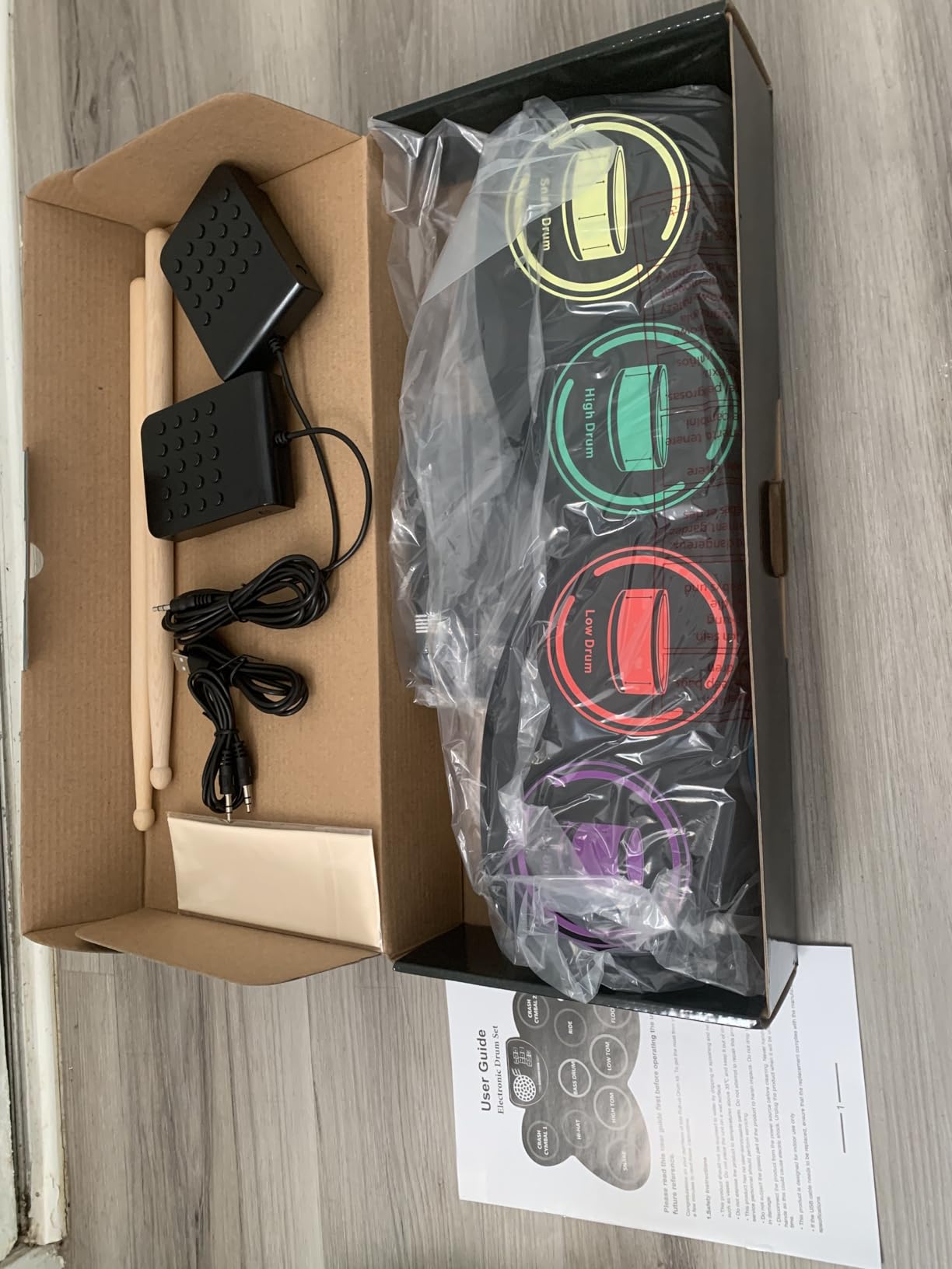 Electronic Drum Set, Marrilley 9 Drum Practice Pad with Headphone Jack, Roll-up Pad Machine Built-in Speaker Drum Pedals Sticks 10 Hours Playtime, Great Holiday Xmas Birthday Gift for Kids customer photo 2