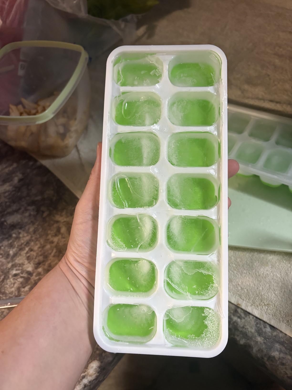 Ice Cube Tray with Lid, 4 Packs 56 Cubes Durable Stackable Ice Cube Trays for Freezer with Removable Lids, Easy-Release Plastic & Silicone Ice Tray for Cocktail, Coffee customer photo 2