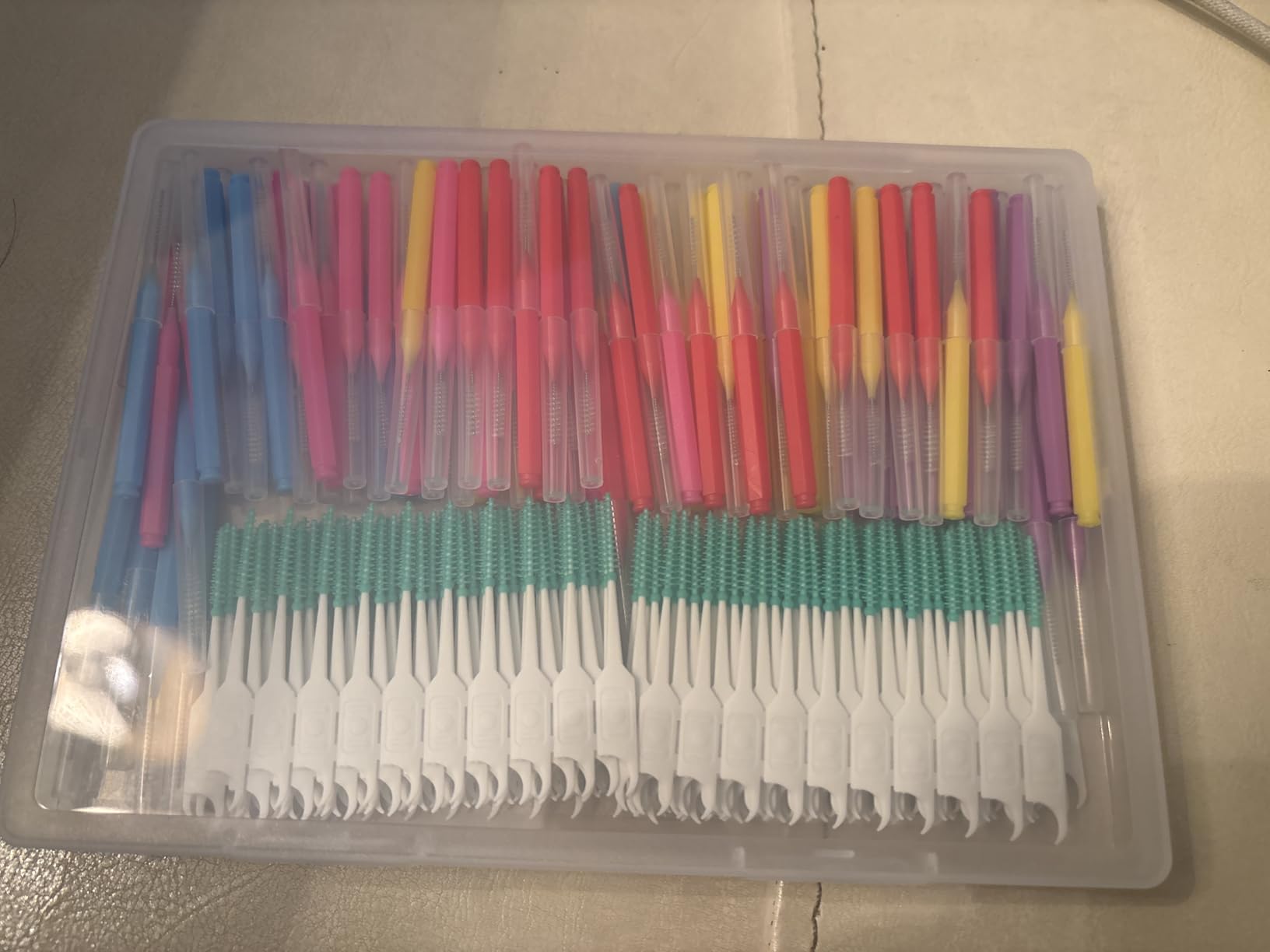 300 Pcs Interdental Brushes for Braces, 6 Size Soft and Bendable Braces Brush for Cleaning, Toothpick Dental Tooth Flossing Head Oral Dental Hygiene Flosser Teeth Gum Braces Tooth Cleaning Tool customer photo 1