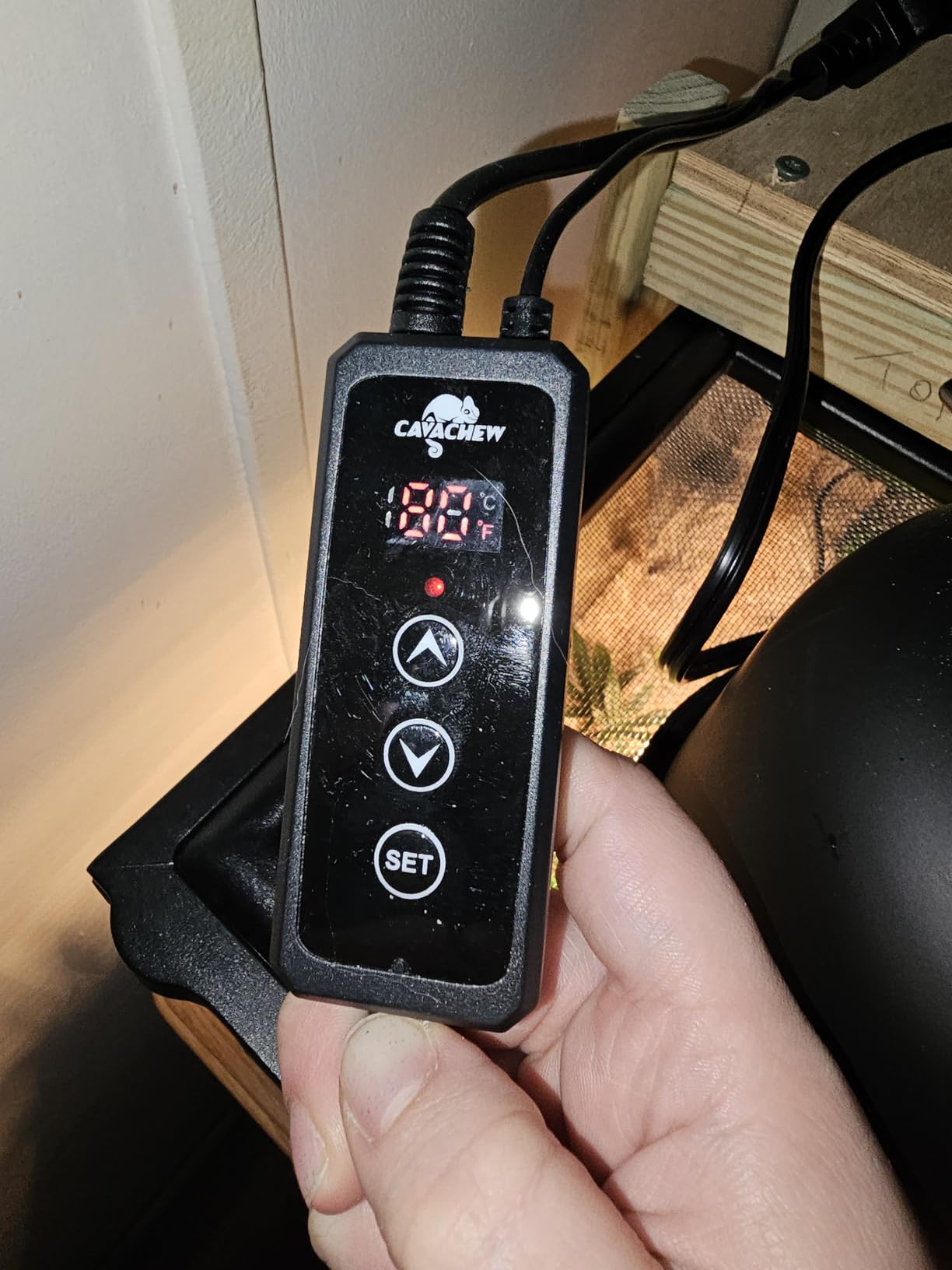 Dimming Thermostat Reptile, Thermostat for Reptile Heat Lamp Mats Bulbs, PID Temperature Controller for Reptile Amphibian Habistat, Memory Function, LED Digital Screen, Sensitive Probe, 300W customer photo 1