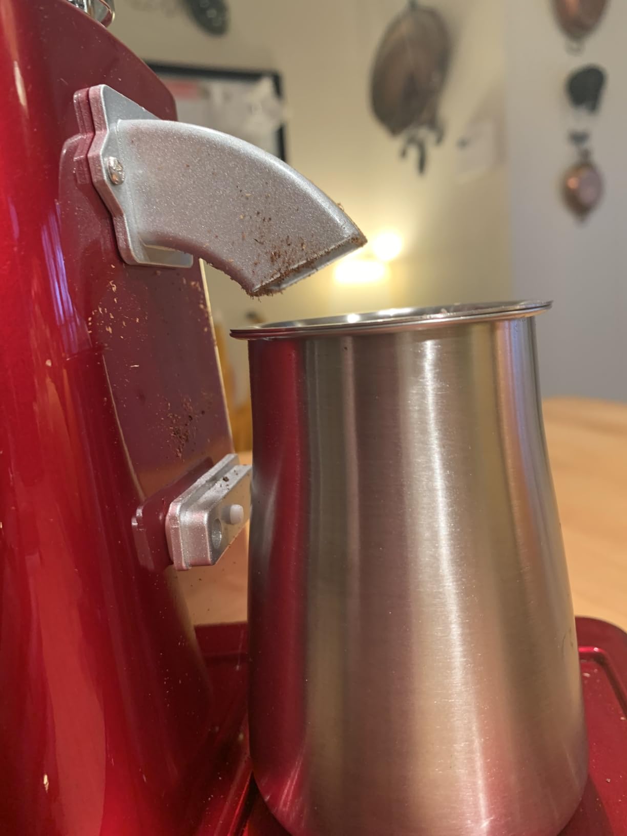 Huanyu Burr Coffee Grinder- Stainless Steel Flat Burr, 19 Precise Grind Settings, 35oz Capacity and Dual Dosing for Espresso, Hand Punch, French Press Black customer photo 1